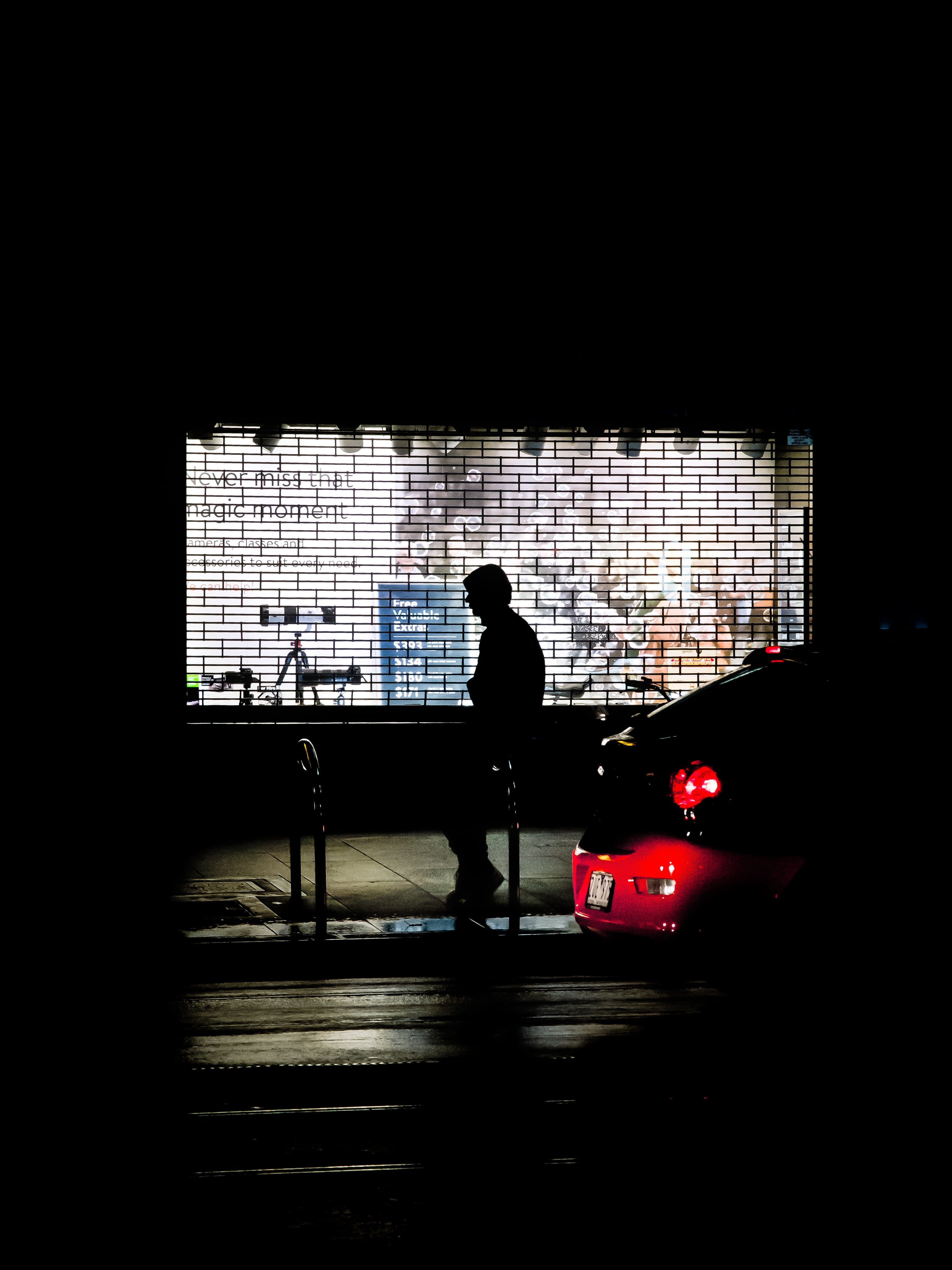 real people, 4K, men, walking, transportation, silhouette, motor vehicle, lifestyles, city, lights, near, alone, urban Scene, street, vehicle, sitting, Phone HD Wallpaper