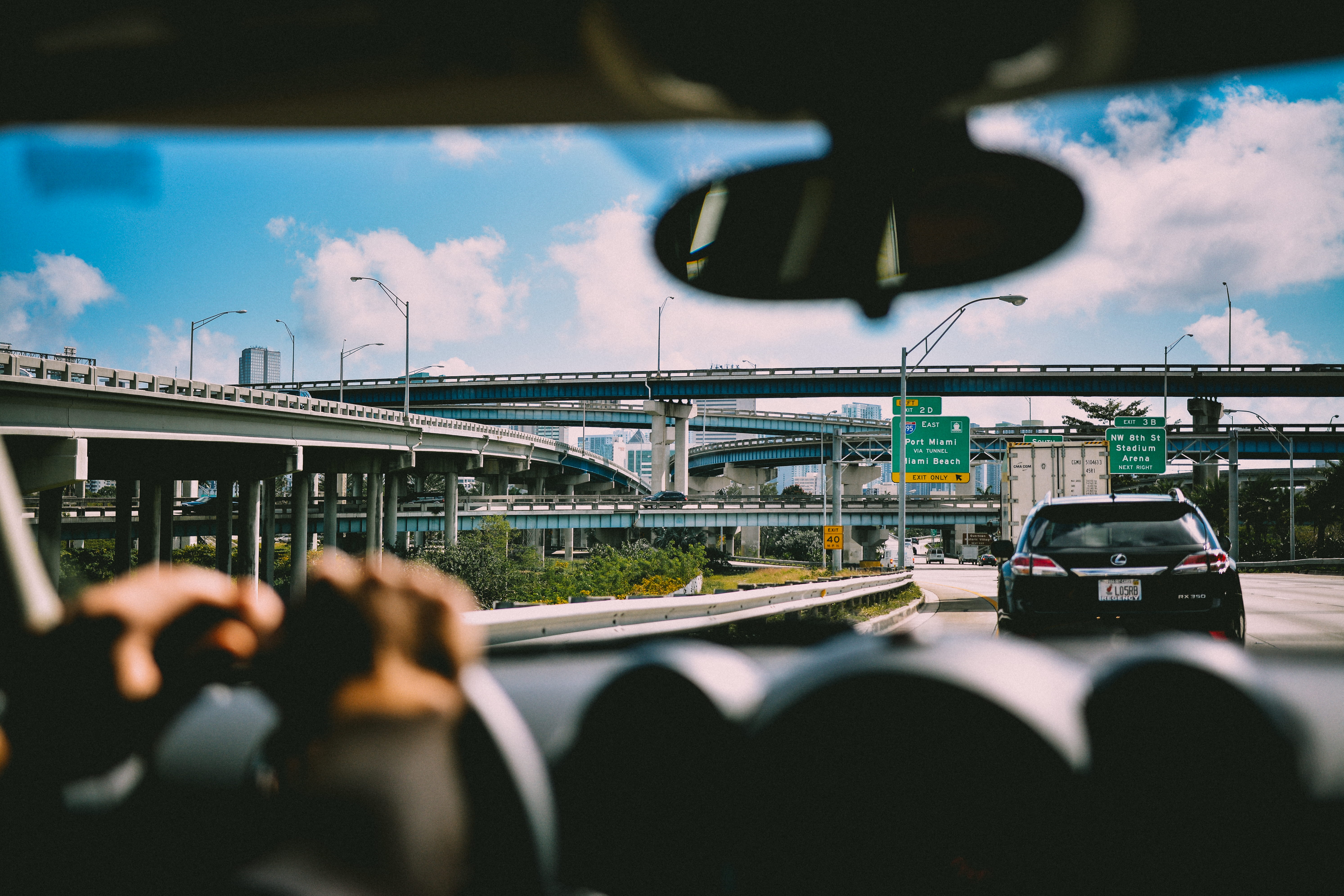 on the move, architecture, wheel, 5K, way, sitting, sky, city, connection, bridge - man made structure, vehicle, outdoors, city life, dashboard, daytime, HD Wallpaper