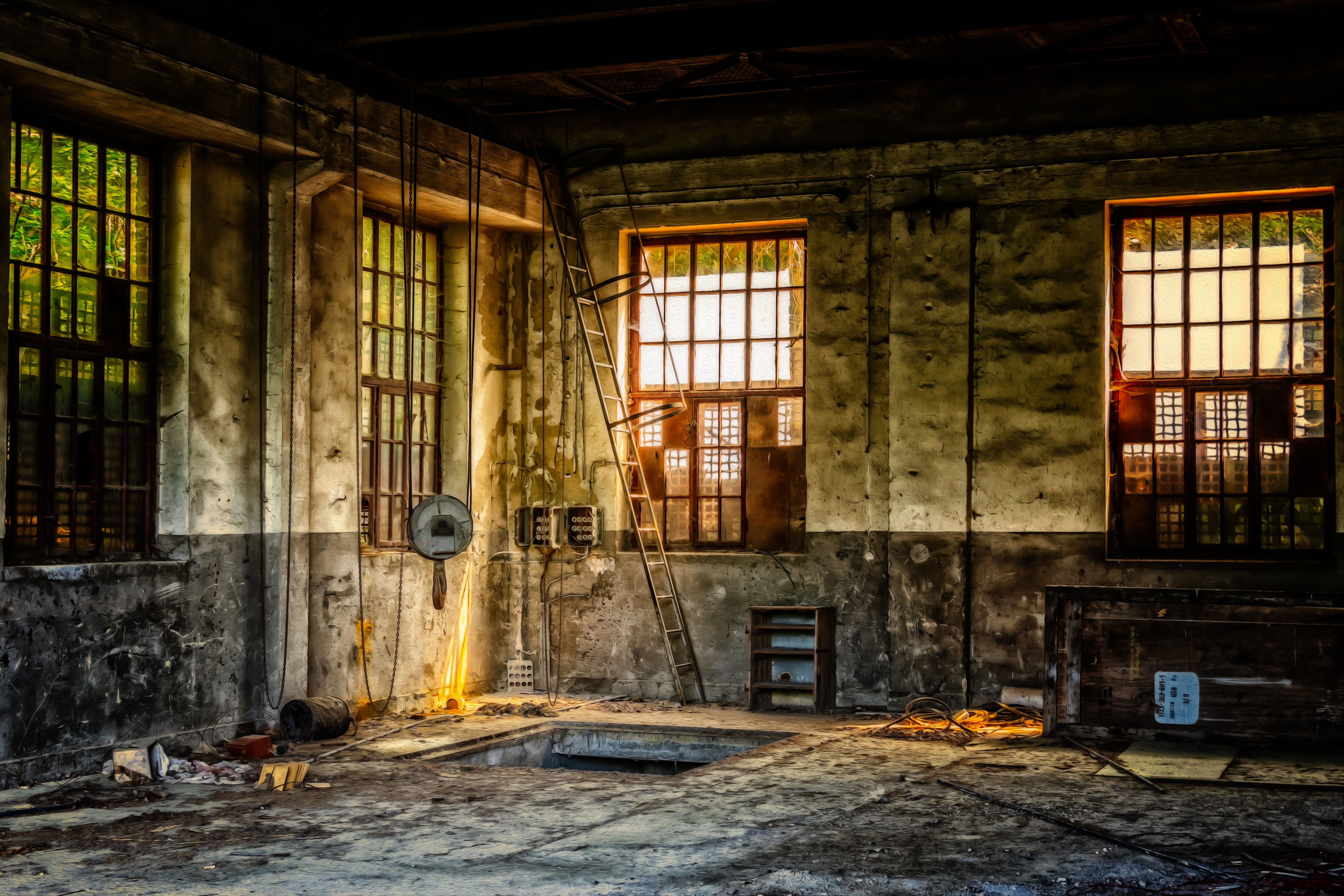 crane, mood, obsolete, light shadow, break up, old window, run down, leave, deterioration, abandoned, no people, lapsed, messy, house, old, window, nostalgia, HD Wallpaper