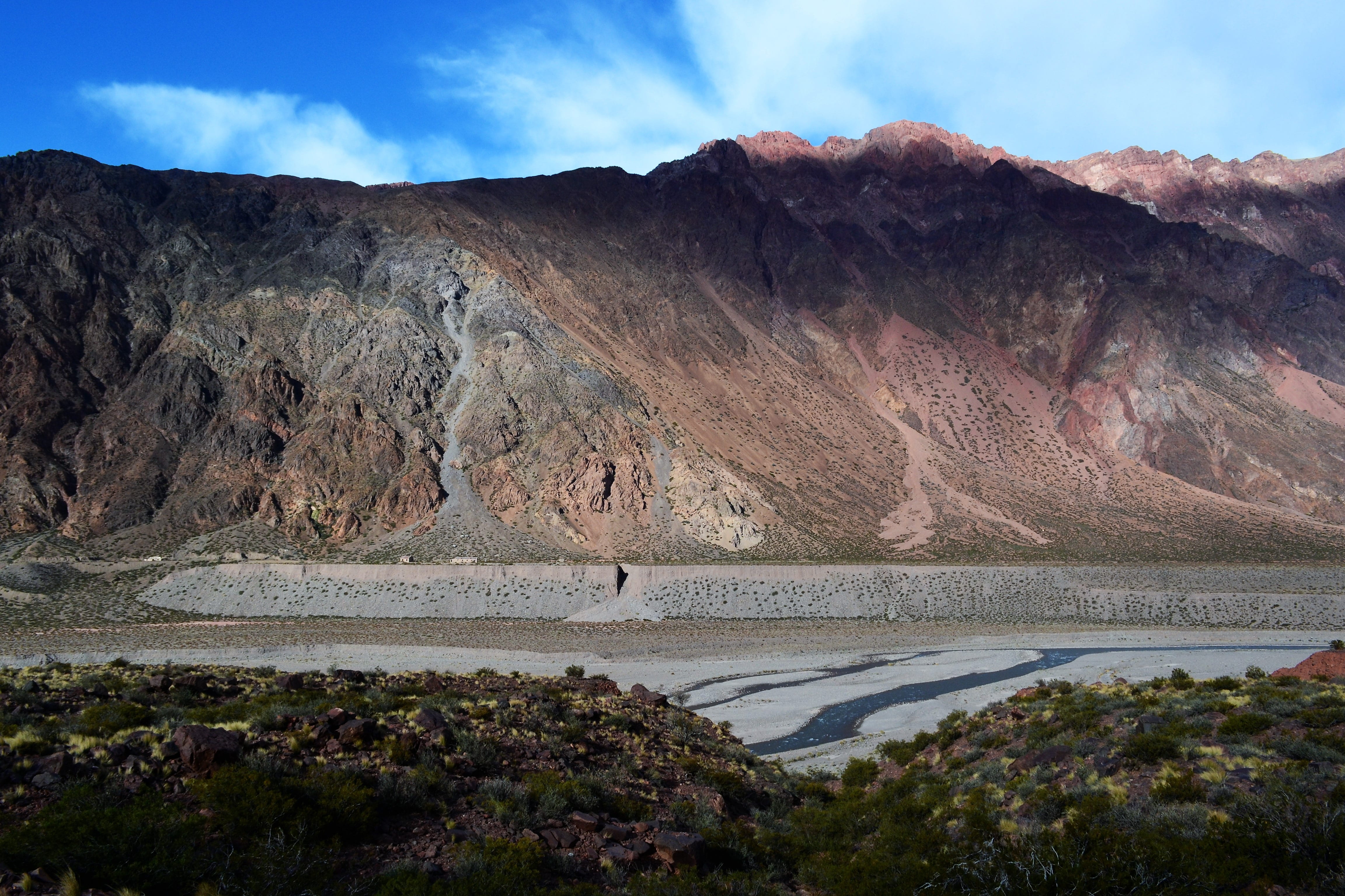 water, andes, trekking, geology, lake, day, tranquility, land, outdoors, tranquil scene, mountain, formation, non-urban scene, argentina, natural, cordillera, HD Wallpaper