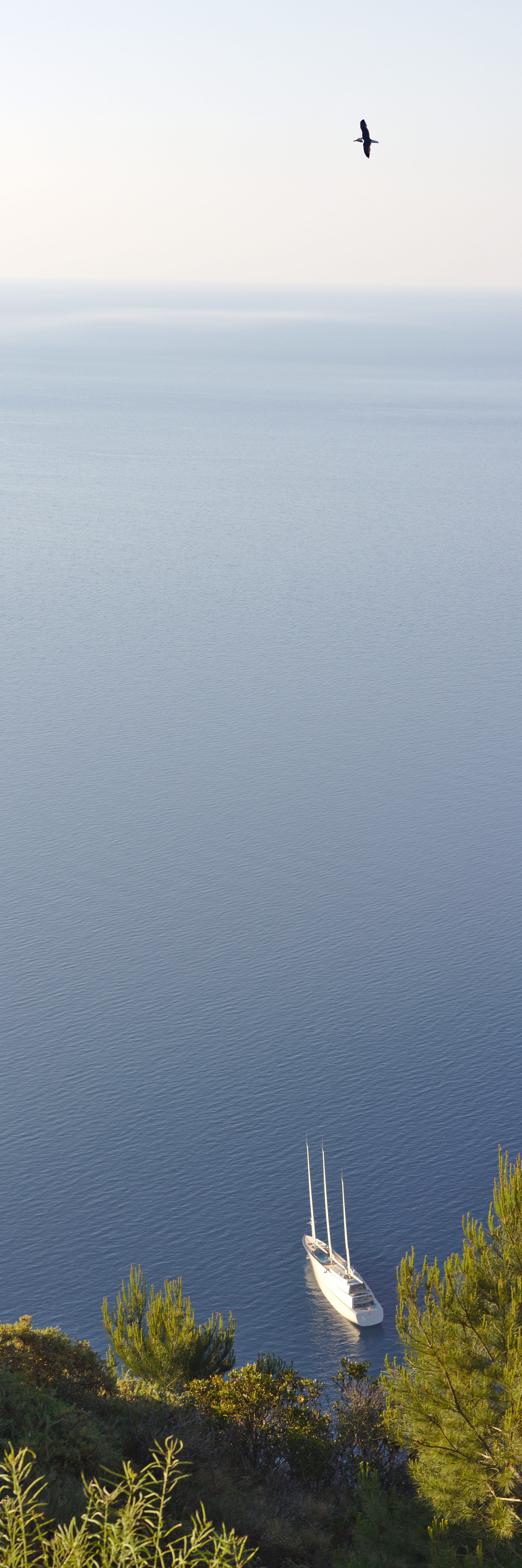 island, travel, beauty in nature, minimal, nautical vessel, summer, non-urban scene, horizon over water, transportation, vertical, flying, minimalism, view, Phone HD Wallpaper