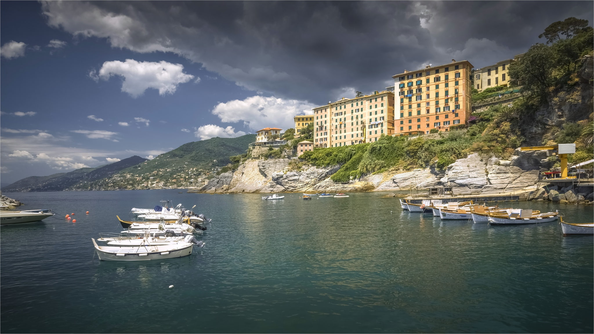 Camogli, Italy, 1080P, sea, coast, Liguria, HD Wallpaper