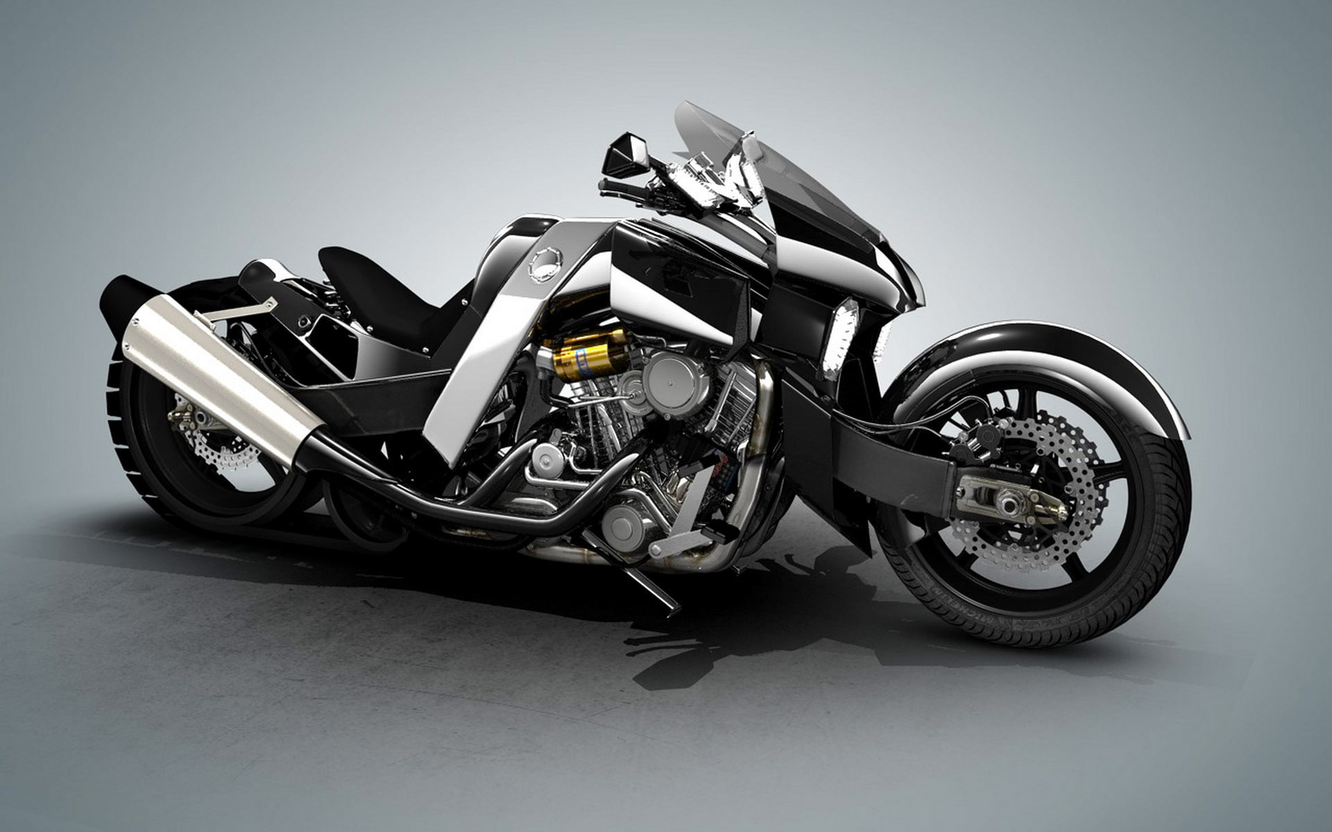 shadow, simple, bikes, amazing, motorcycle, simple background, 1080P, background, silver, amazing bikes, HD Wallpaper