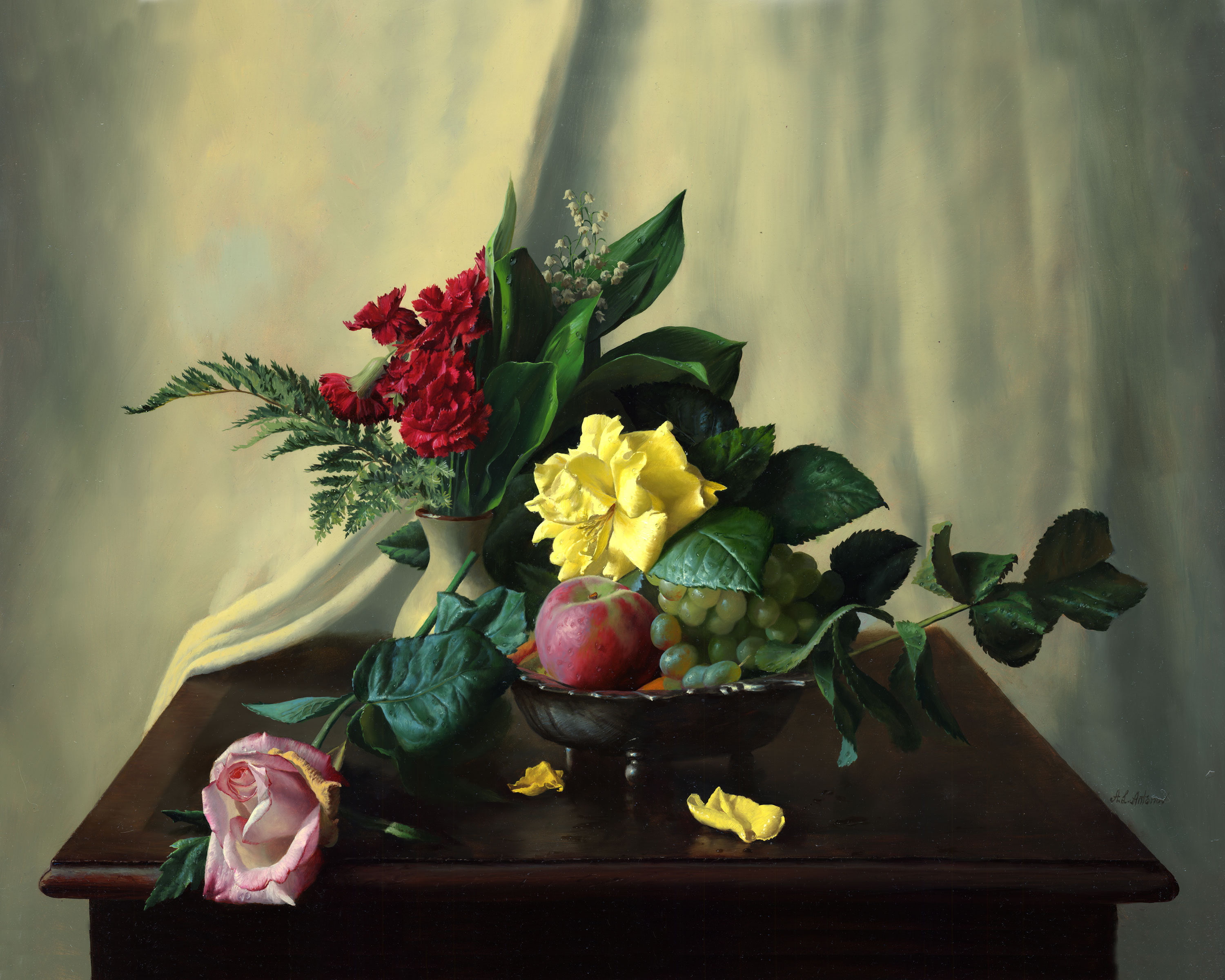 backgrounds, old-fashioned, arrangement, elegance, freshness, summer, vulnerability, no People, leaf, rose - Flower, still life, fragility, decor, vase, HD Wallpaper