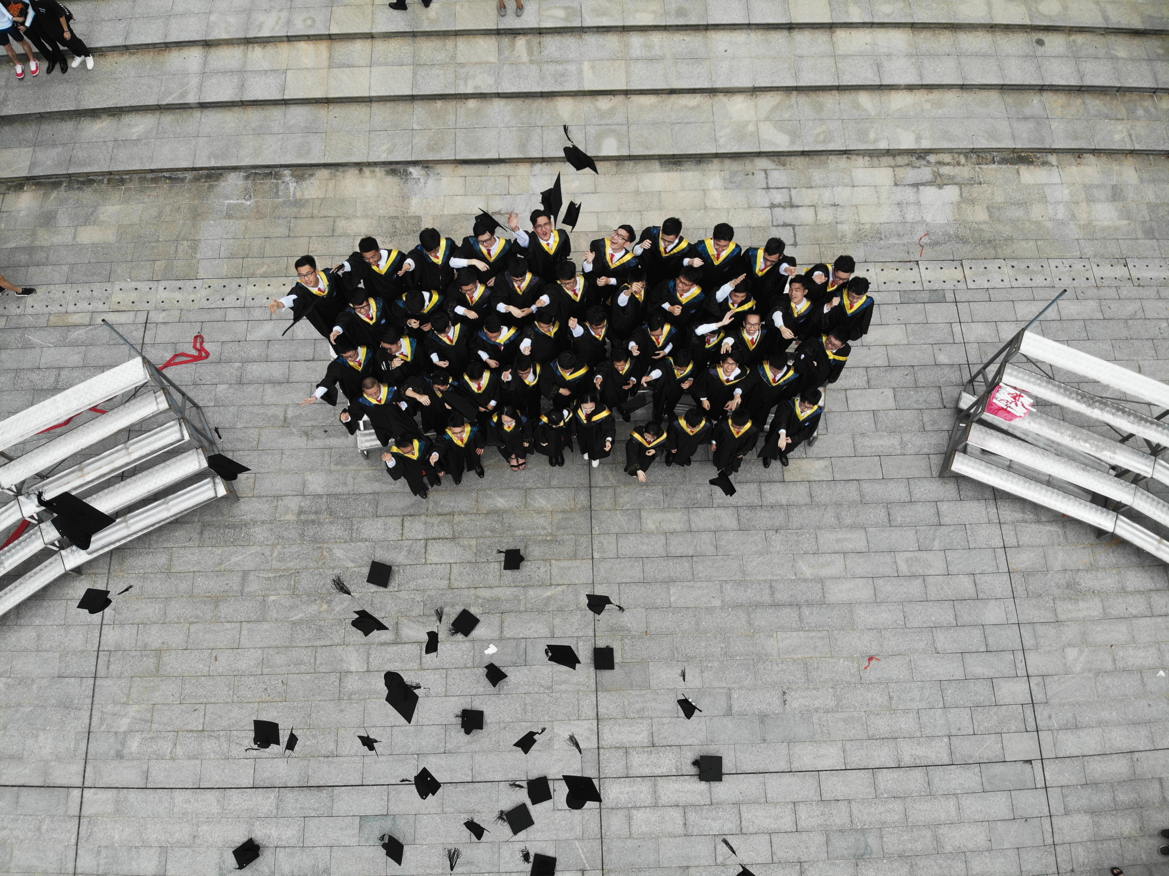city, tile, academic, nature, throwing, men, day, 4K, built structure, group, decoration, high angle view, large group of objects, real people, group of people, HD Wallpaper