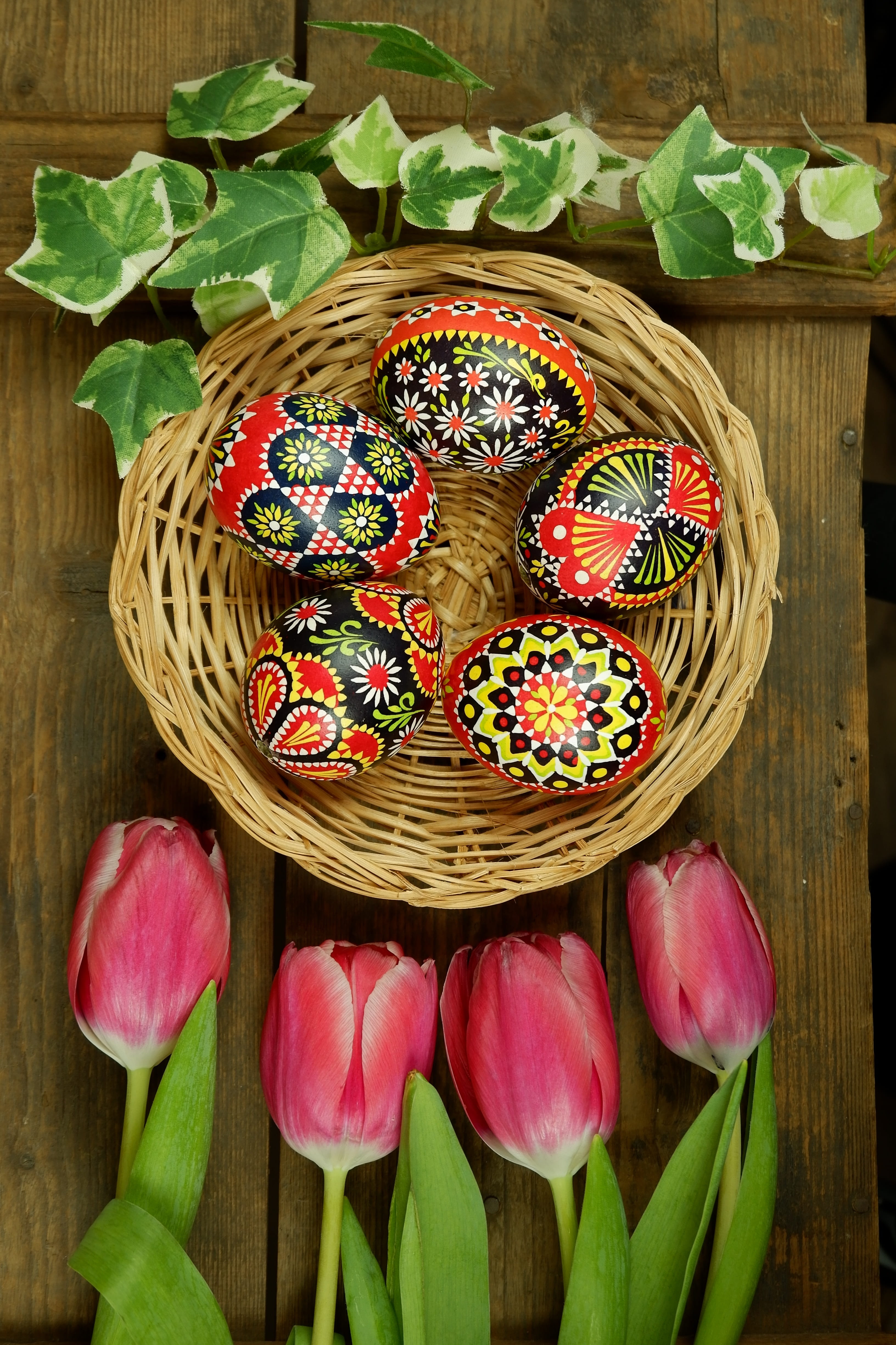 sorbian easter egg, spring, painted eggs, colorful eggs, sweet food, decorated eggs, close-up, easter, container, blue eggs, freshness, table, close up, Phone HD Wallpaper