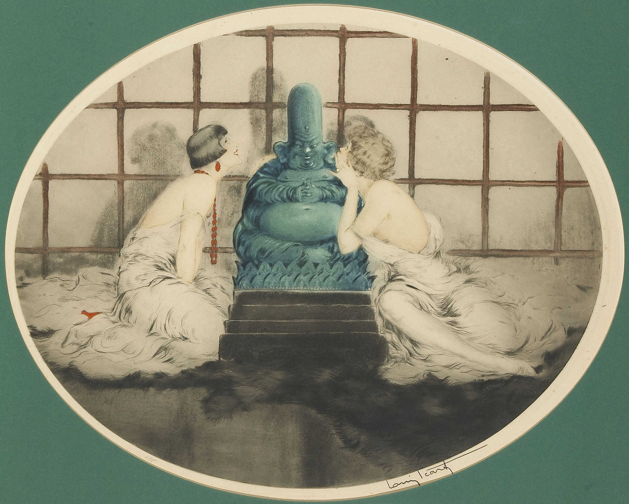 art Deco, Secret, statue, etching and aquatint, 1080P, Louis Icart, 1926, HD Wallpaper