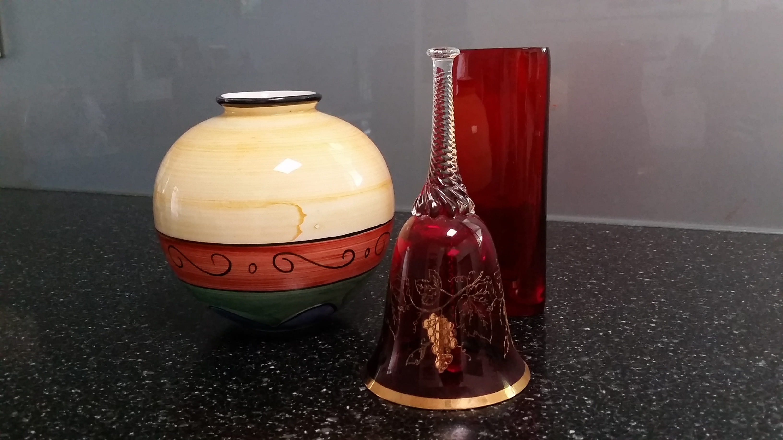 container, indoors, interior, Table, Bell, design, Decoration, food and drink, decorative, no people, indoor, ring, 2K, etched, drink, decor, Vase, red, HD Wallpaper