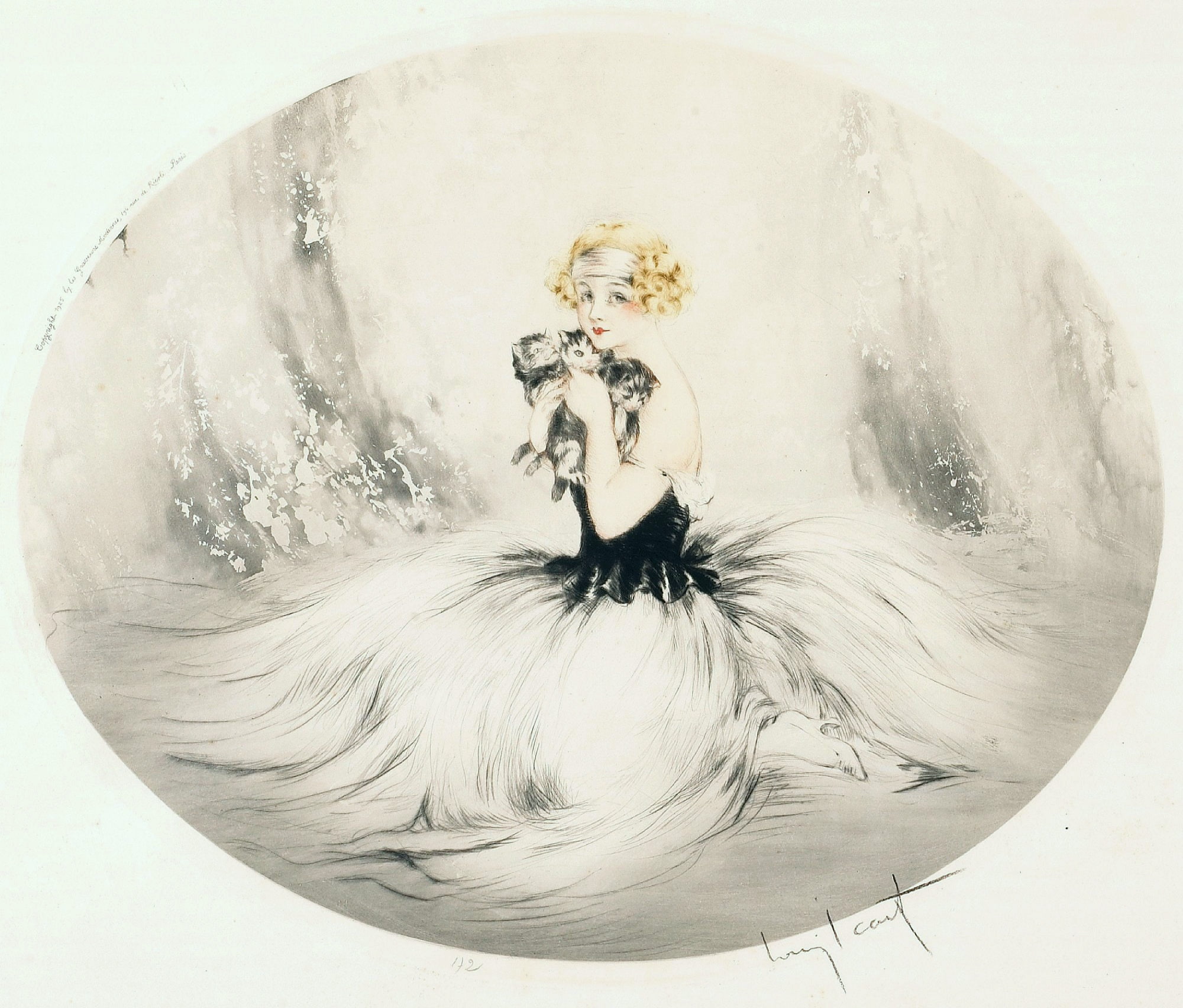 etching and aquatint, 1080P, 3 Katenka, blonde, Louis Icart, art Deco, New were friends, 1925, HD Wallpaper