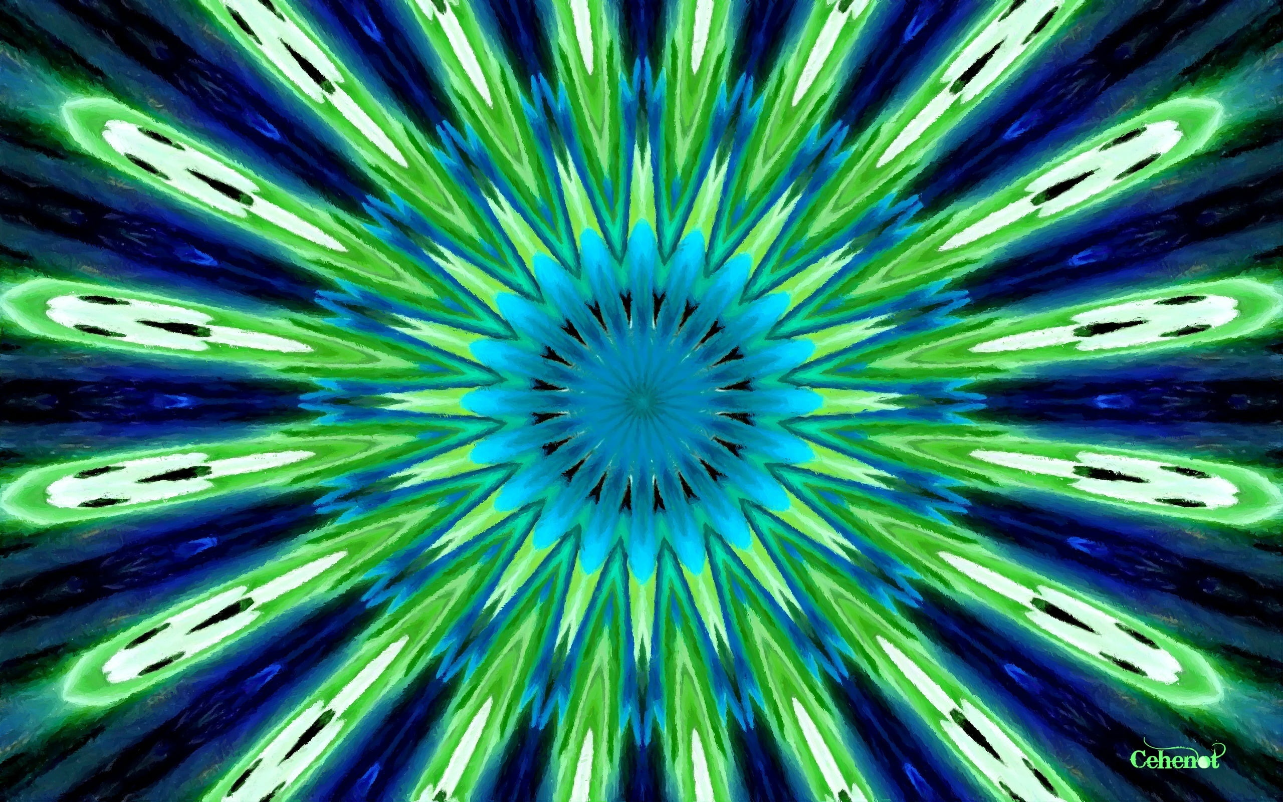 Abstract, shape, green color, creativity, full frame, cehenot, multi colored, blue, texture, 2K, indoors, painting, technology, no people, abstract backgrounds, HD Wallpaper