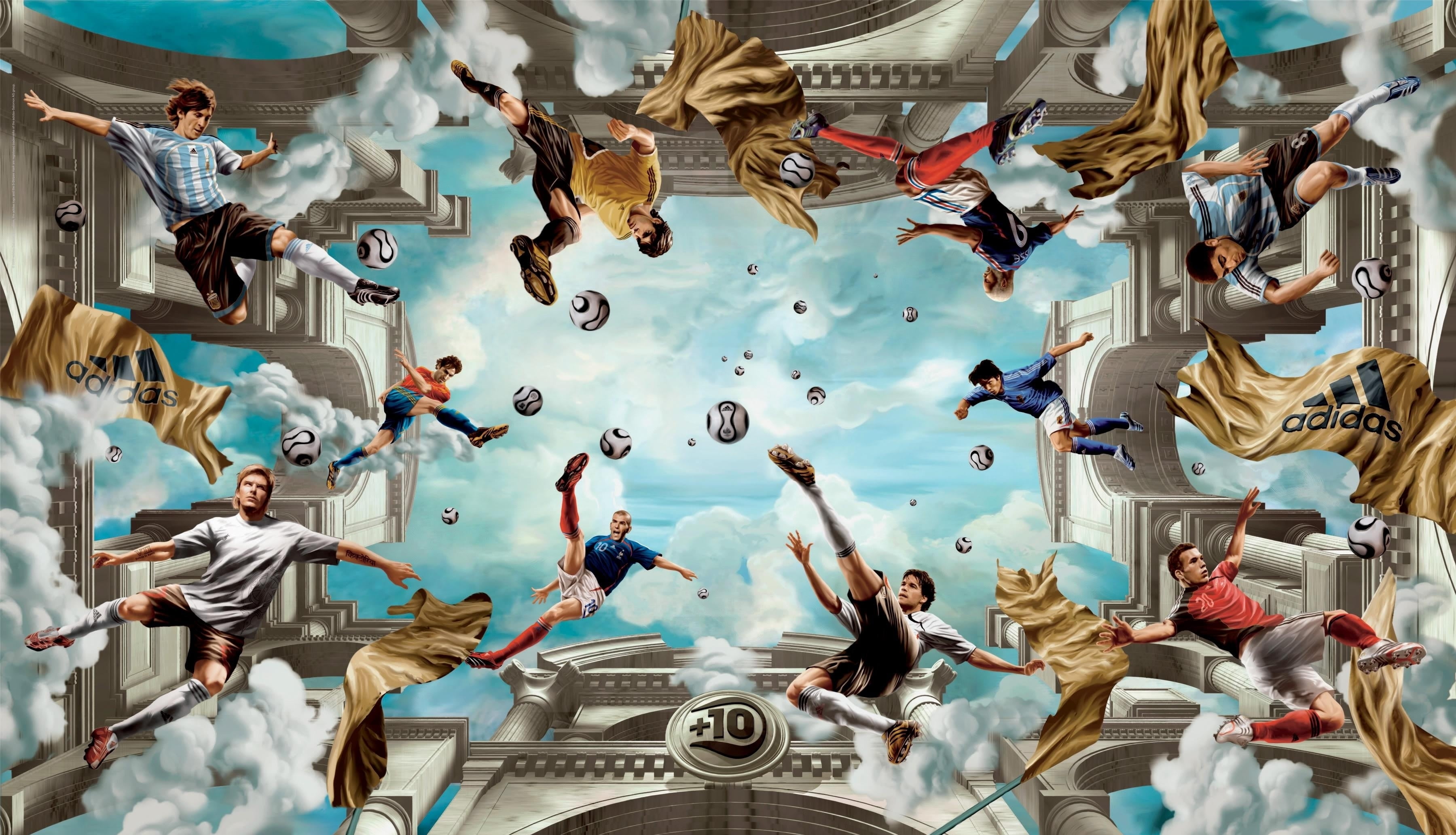 boys, females, real people, childhood, ceiling, illustration, group of people, 2K, cisse djibril, indoors, adidas, males, people, men, women, adult, football, HD Wallpaper