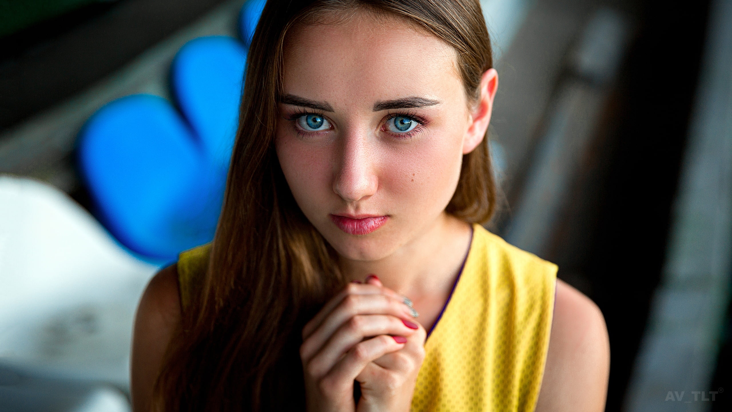 front view, headshot, beautiful woman, girls, portrait, model, emotion, looking at viewer, women, adult, Aleksandr Suhar, hairstyle, depression - sadness, HD Wallpaper