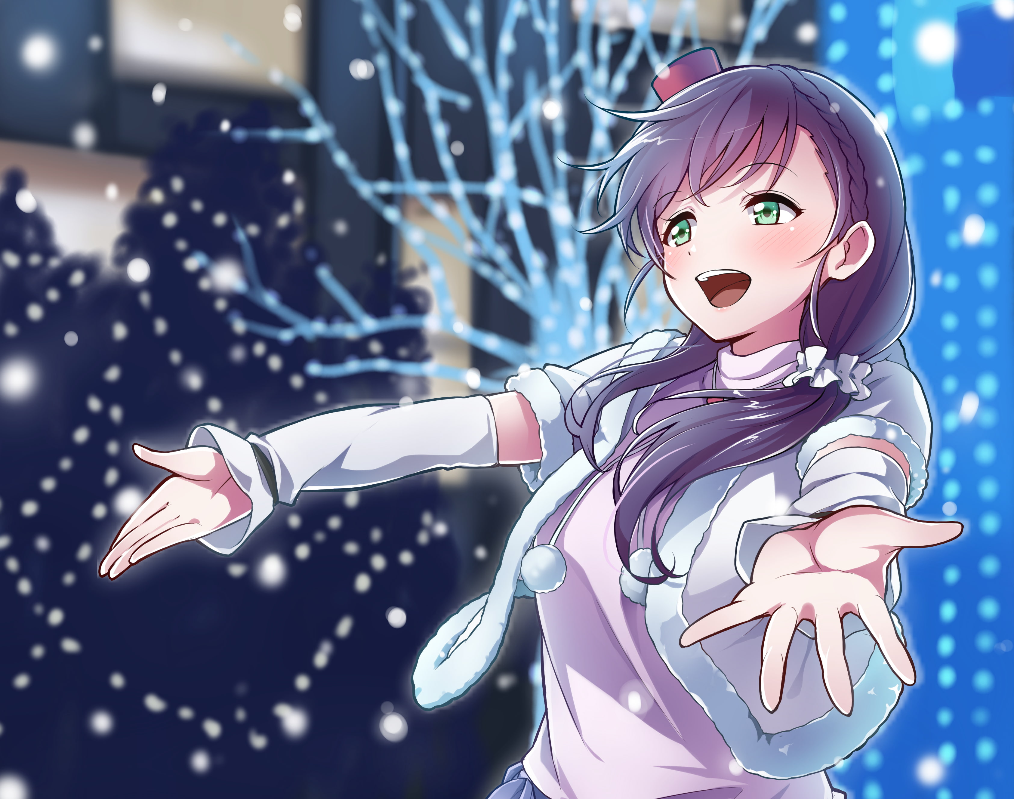girl, celebration, love live! school idol project, toujou nozomi, joy, real people, holding, one person, holiday, anime, portrait, waist up, 2K, adult, HD Wallpaper