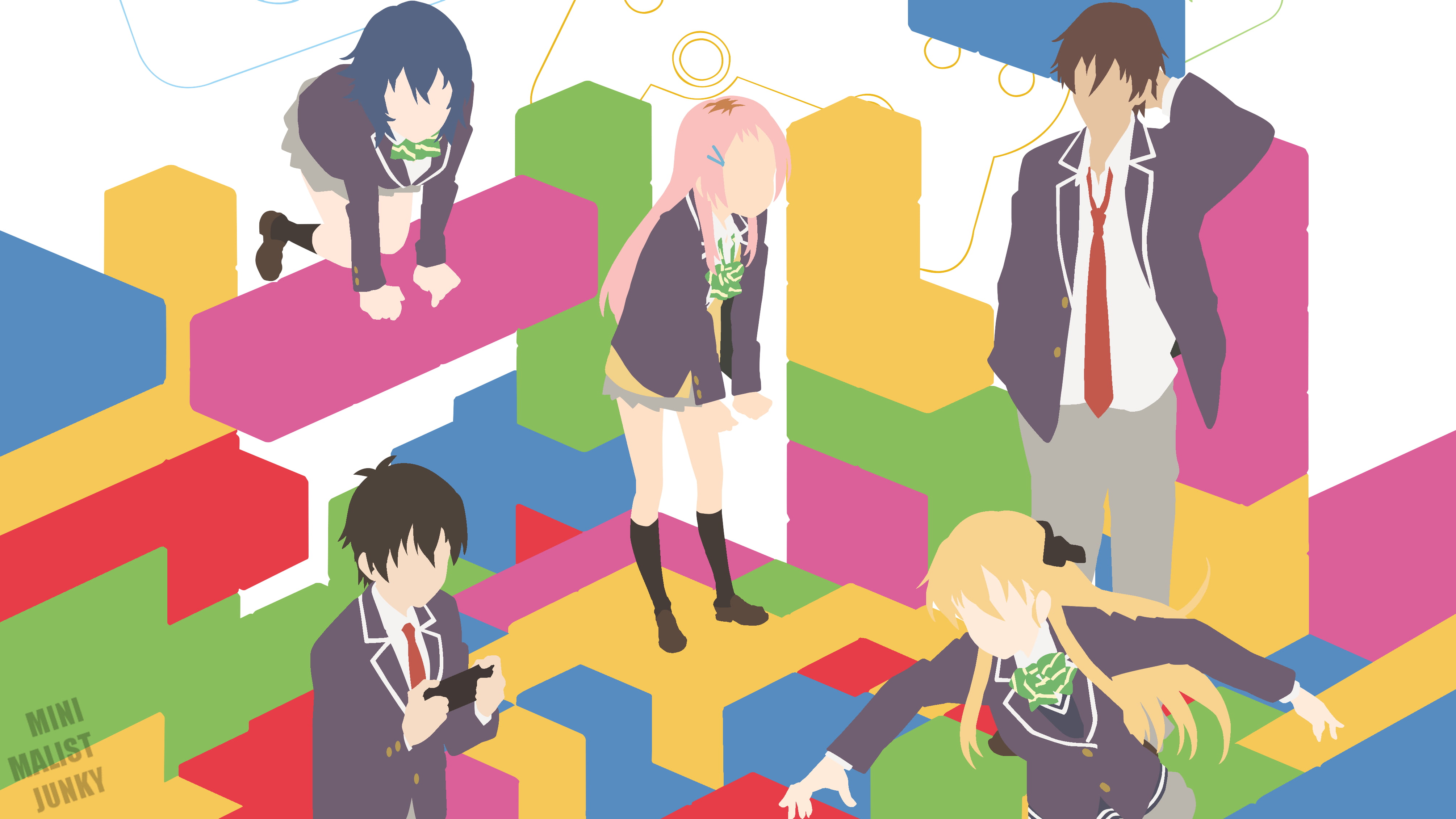 Keita Amano, Tasuku Uehara, Aguri (Gamers!), Gamers!, 4K, Chiaki Hoshinomori, Anime, Karen Tendou, HD Wallpaper
