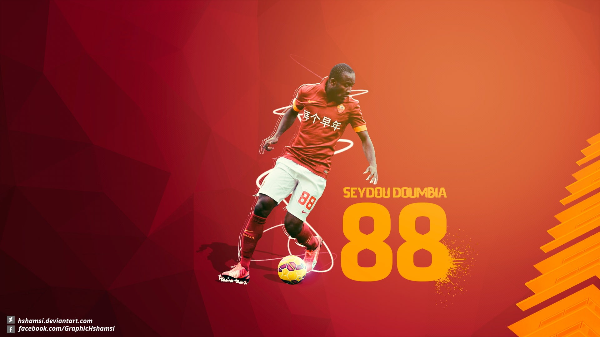 1080P, sport, Seydou Doumbia, cska, roma, graphic, HD Wallpaper