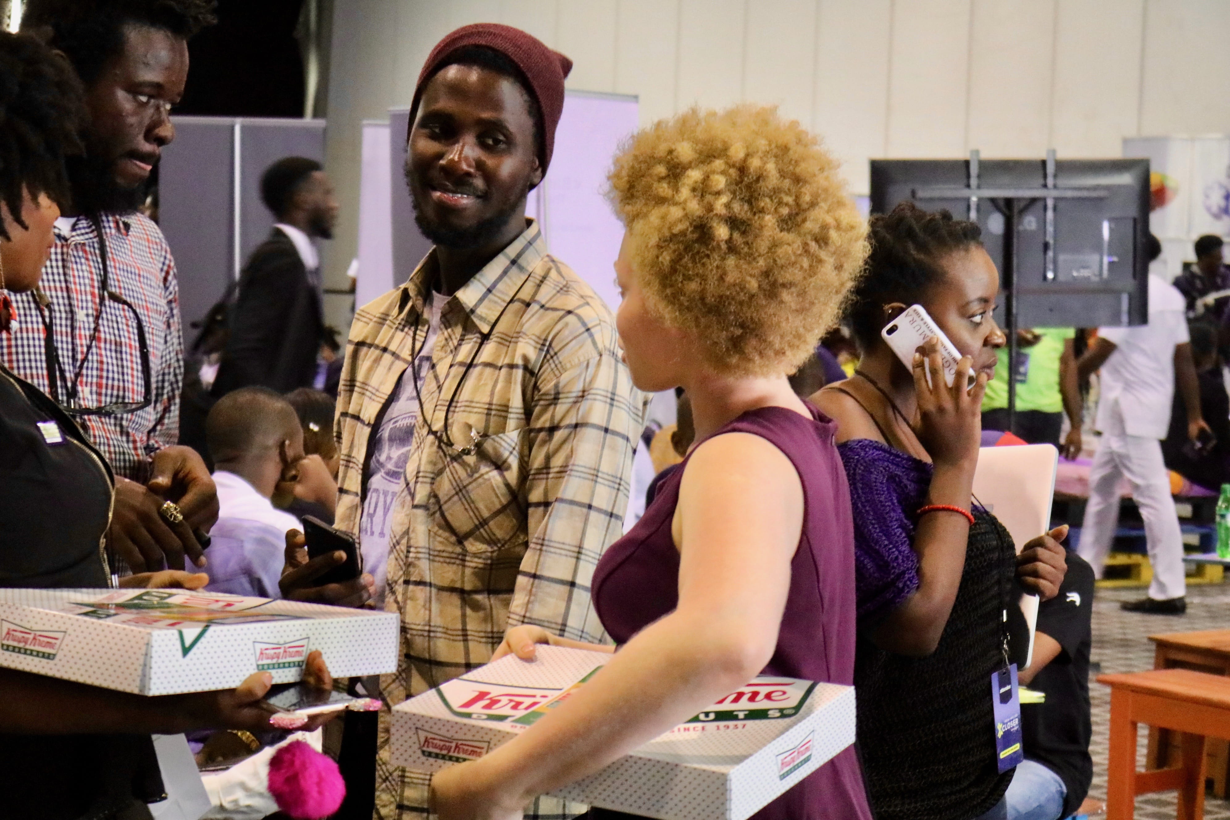 nigerians, color, group, africans, donuts, love, people, males, adult, nigeria, standing, youth, teamwork, meetup, sitting, smile, technology, 4K, young, HD Wallpaper
