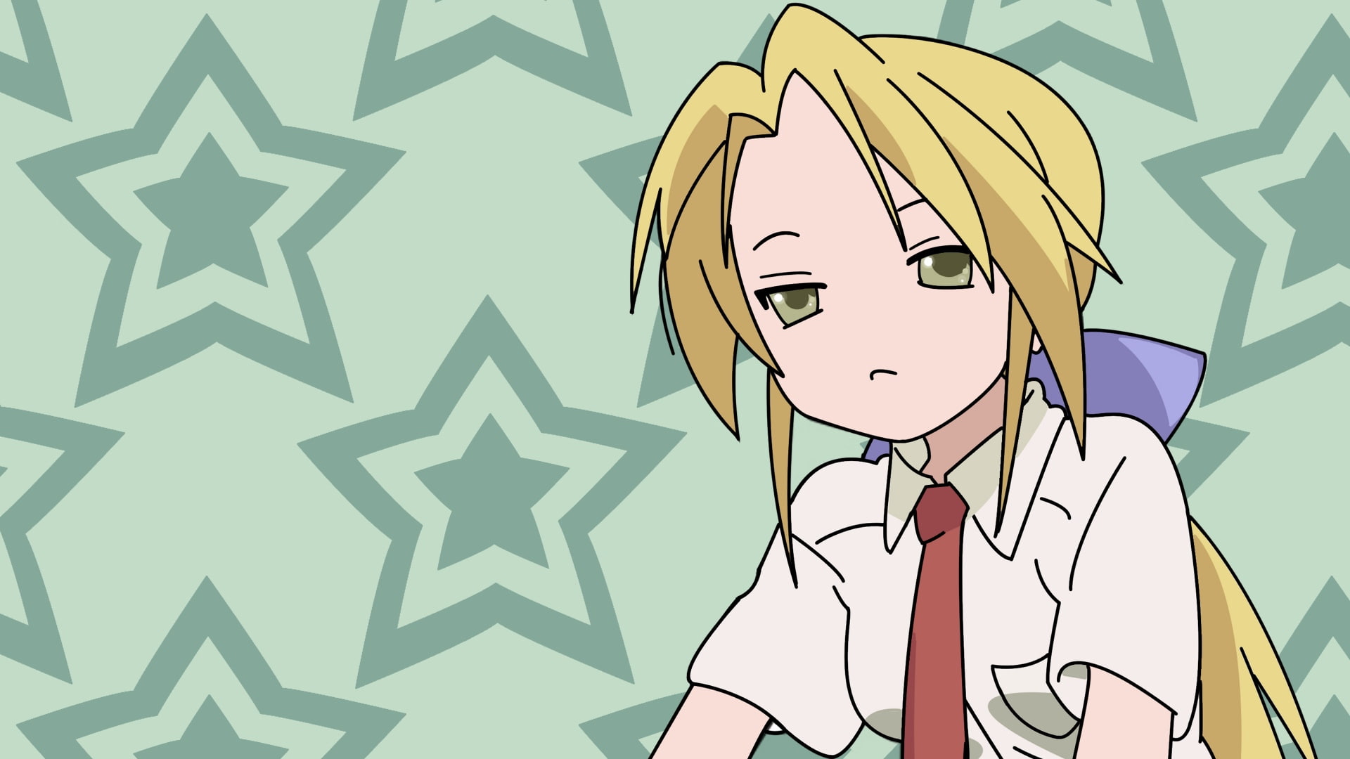 1080P, tie, shirt, lucky sta, blonde, girl, HD Wallpaper
