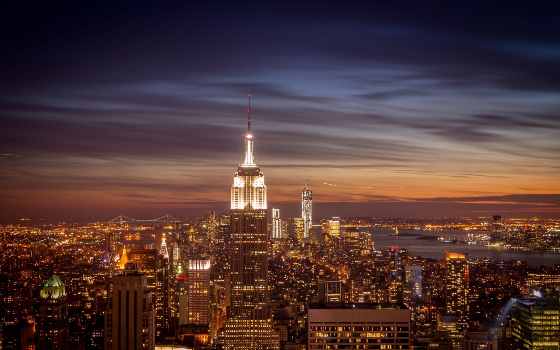 travel destinations, building exterior, spire, building, architecture, office building exterior, modern, skyscraper, gray, new york, skyline, cloud - sky, HD Wallpaper