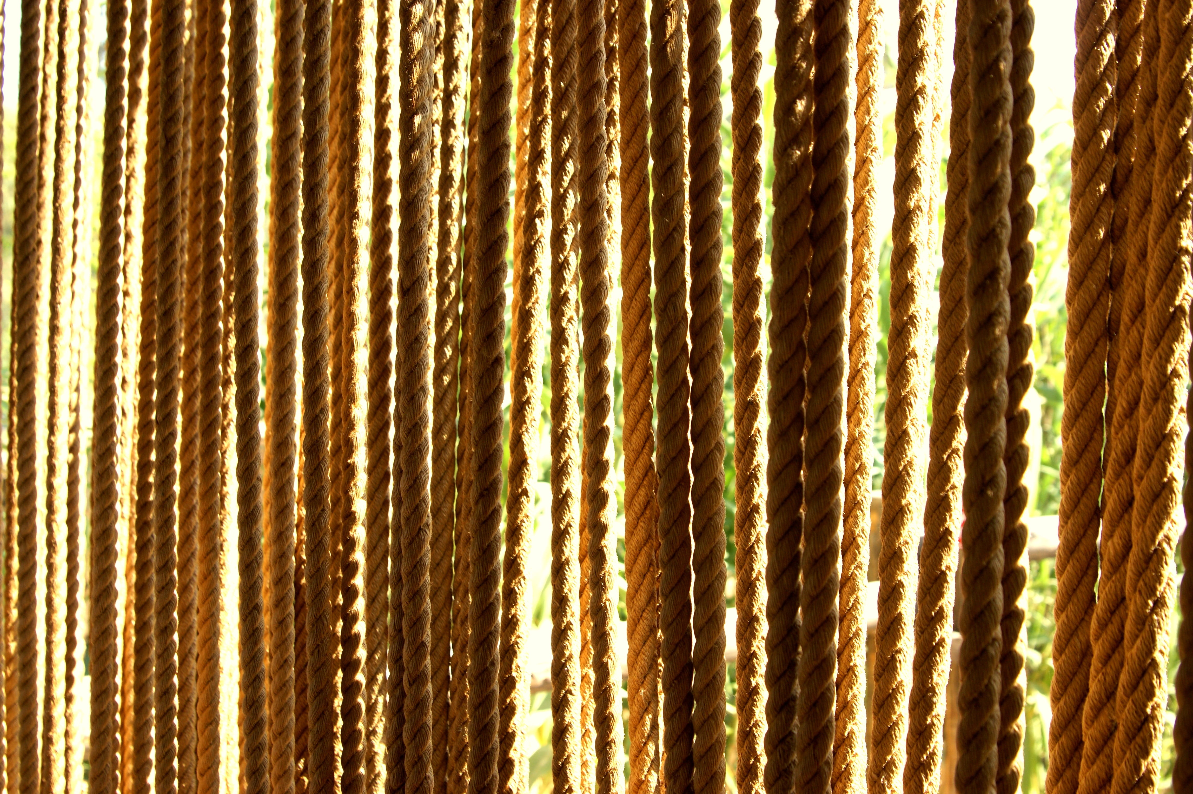 texture, repetition, close-up, model, no people, rod, striped, indoors, sunlight, day, curtain, full frame, detail, rope, textured, pattern, material, 4K, HD Wallpaper