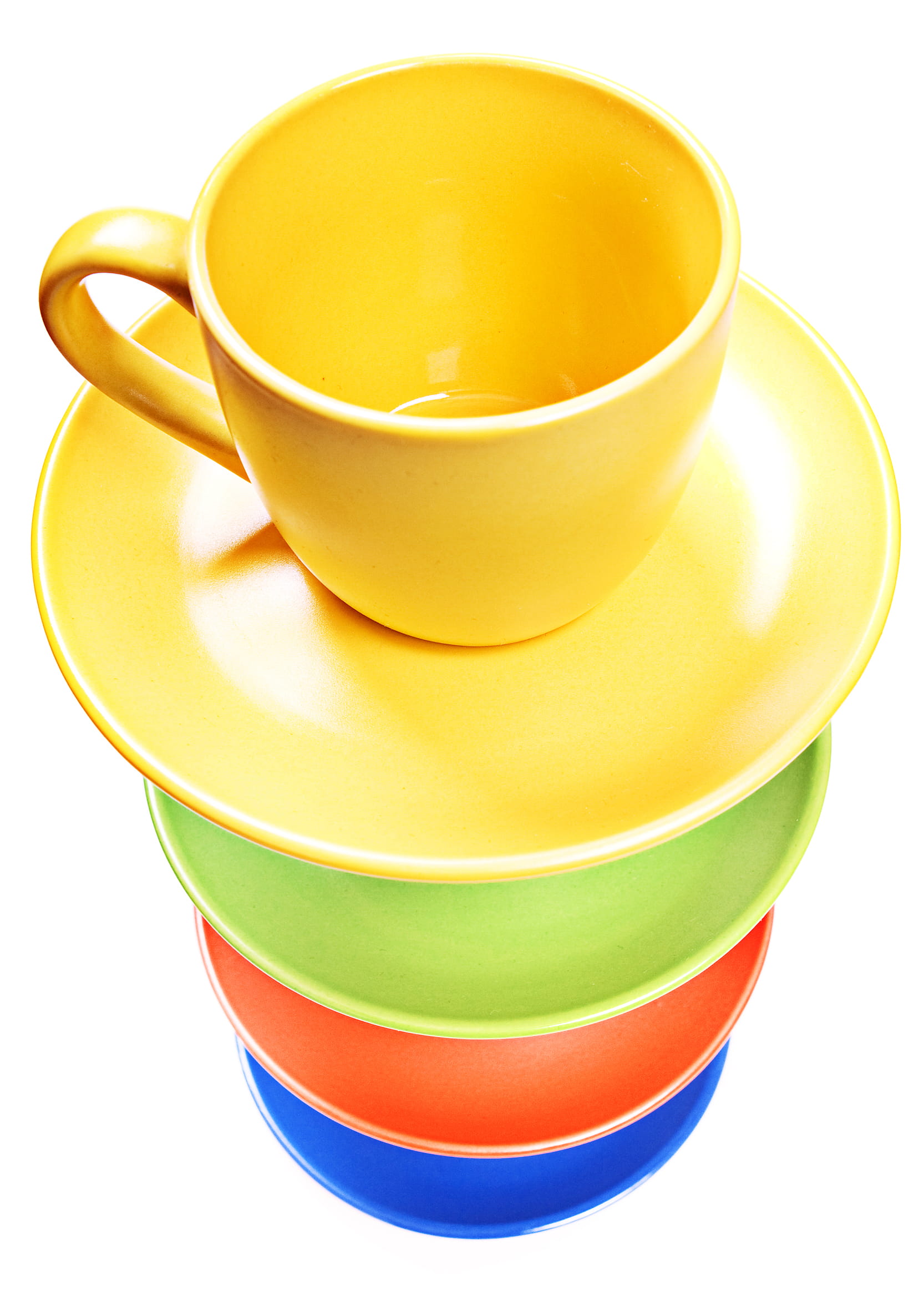 yellow, isolated, closeup, purple, bright, crockery, close-up, red, white, color, orange, cofe, ceramic, plate, cup, style, glass, cups, green, line, no people, Phone HD Wallpaper