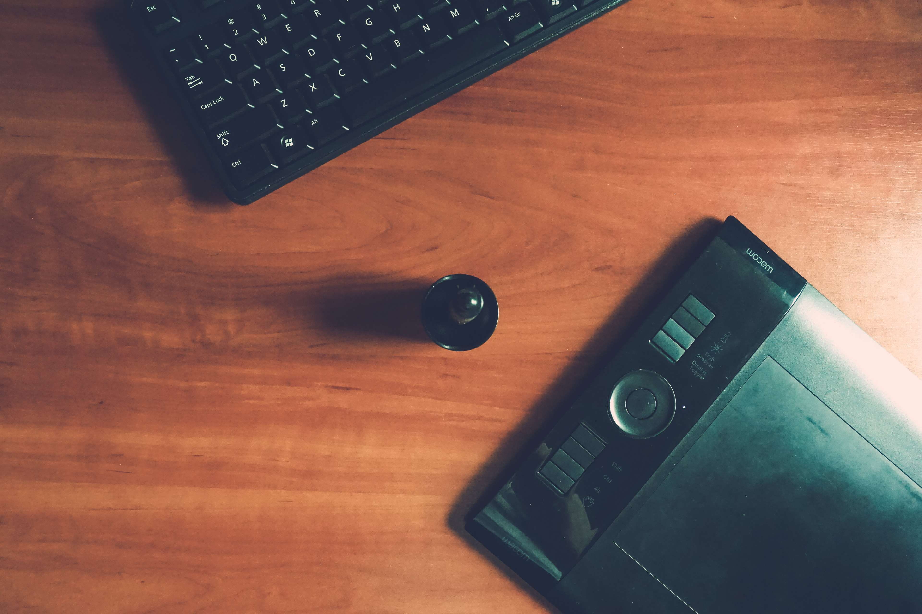 indoors, office, design, computer, smart phone, work, technology, computer equipment, wacom, brown, music, graphic, wood - material, desk, retro styled, HD Wallpaper
