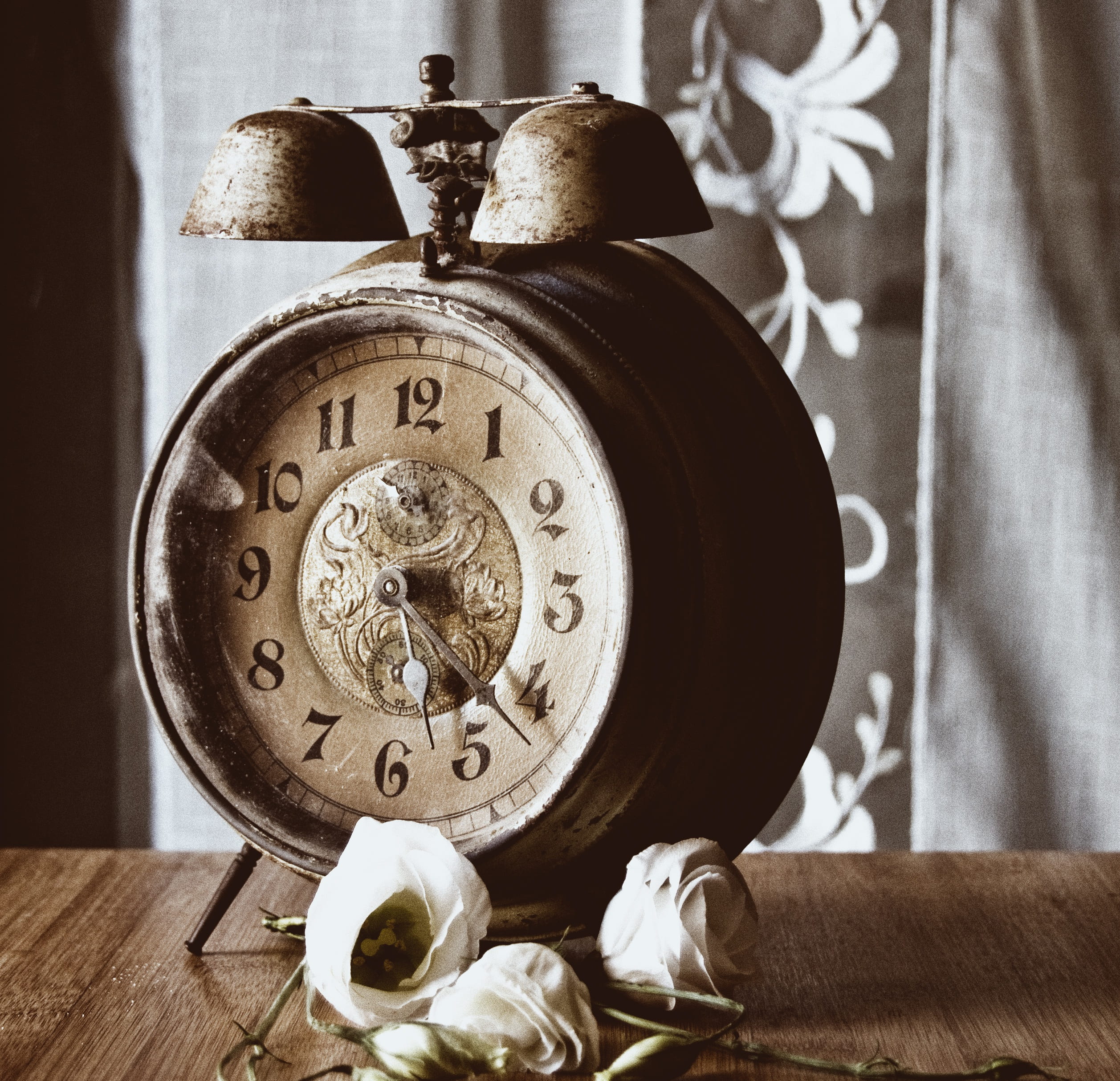 beige, still life, minute hand, timetable, old, metal, table, clock, near, numbers, time, no people, clock face, accuracy, instrument of time, lancets, HD Wallpaper