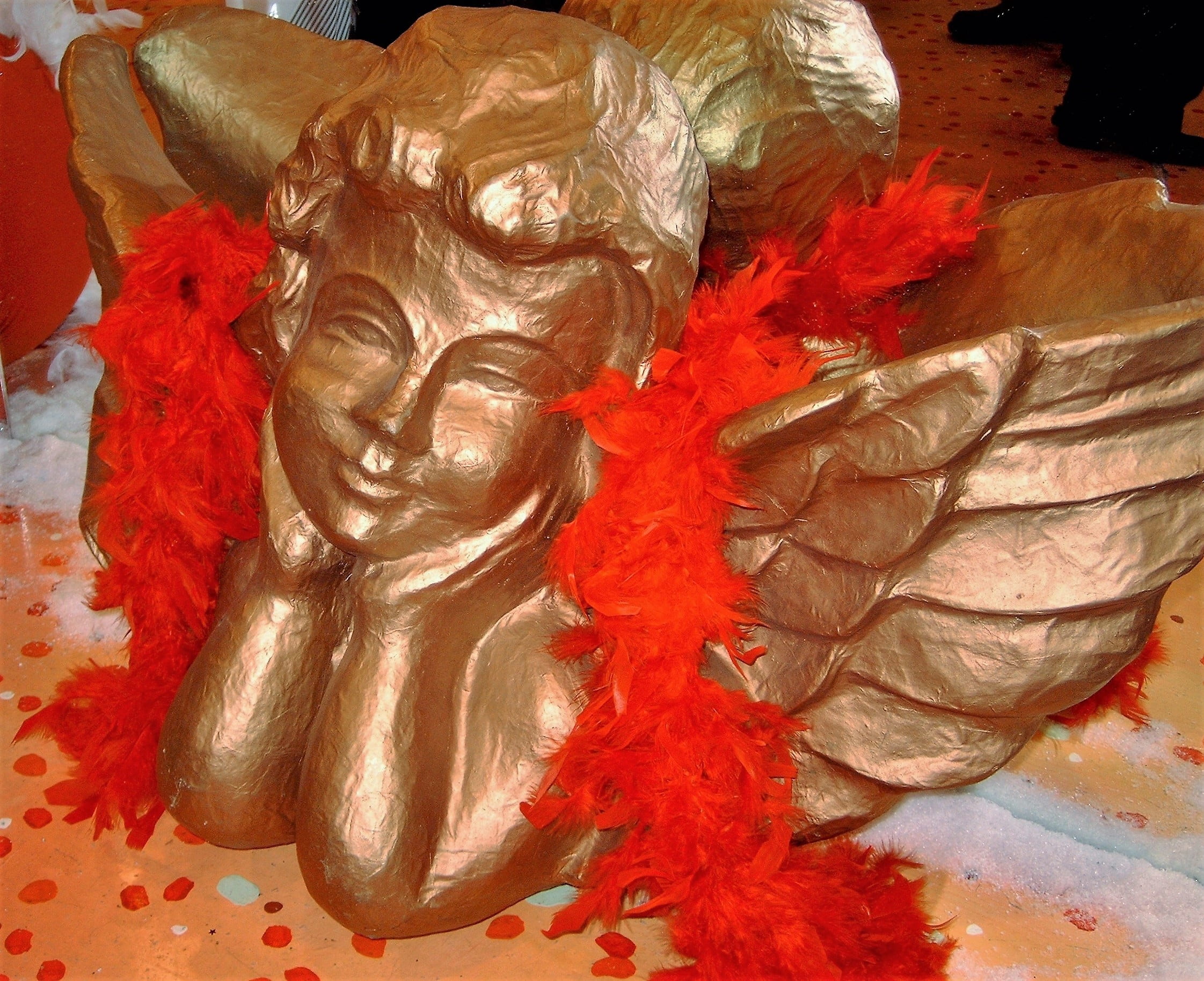 christmas figurines, multi colored, art and craft, gold, no people, close-up, costume, day, angel, carnival - celebration event, statue, representation, HD Wallpaper