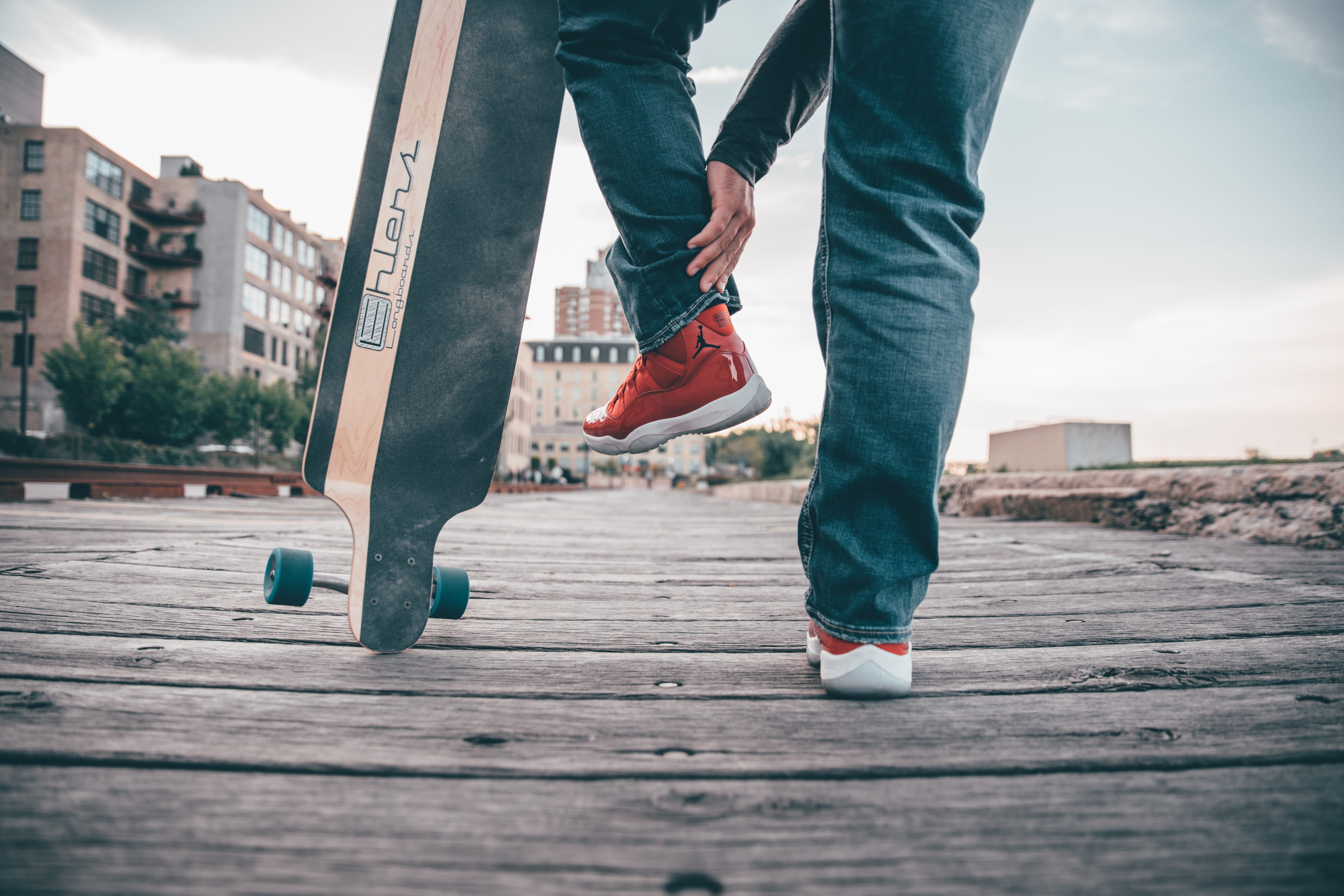 adult, male, young Adult, city, sunlight, standing, exercising, stunt, city Life, running, lifestyles, human Foot, copy Space, vitality, jordan, action, HD Wallpaper