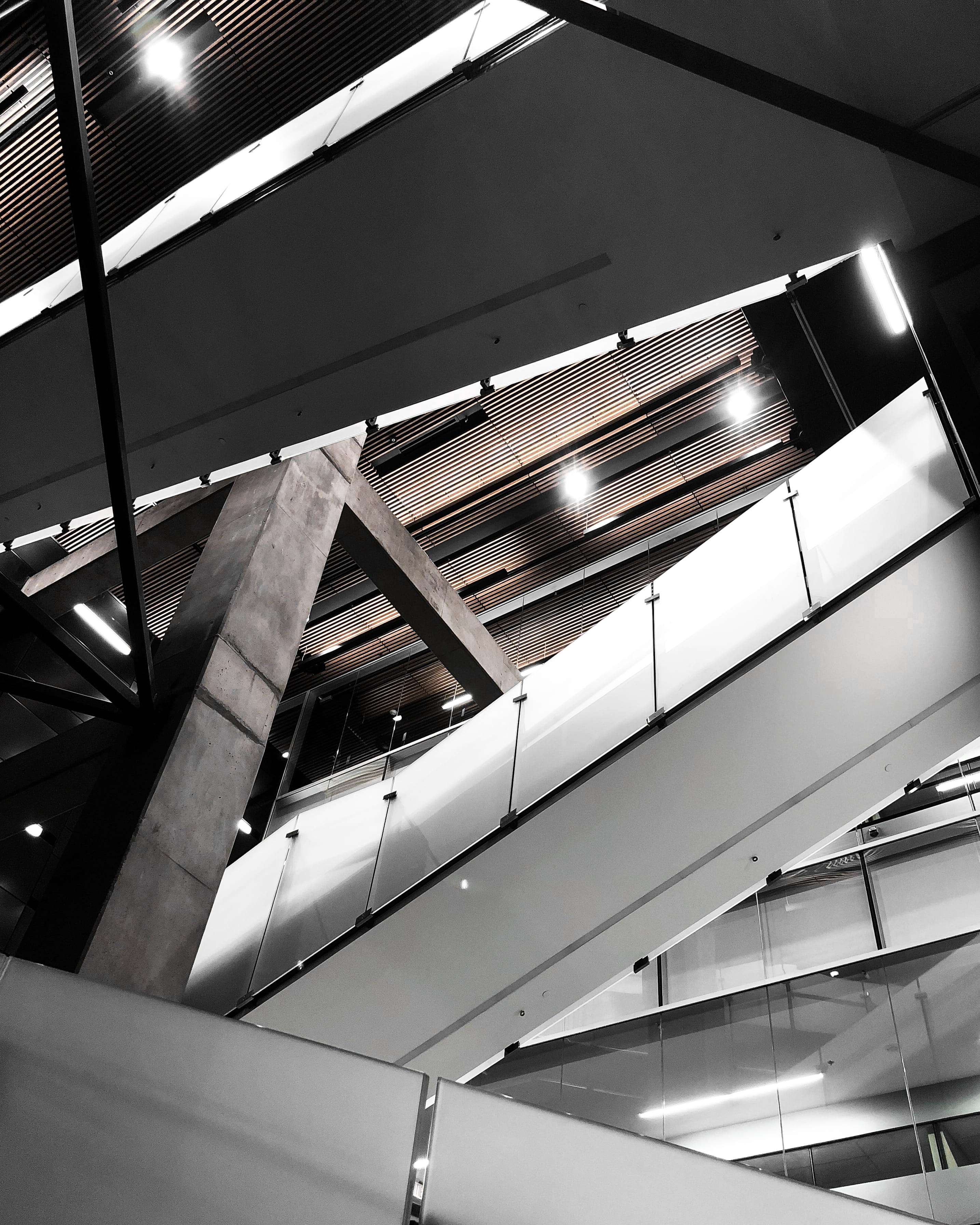 urbex, ceiling, parking lot, hd, lighting equipment, urban, mode of transportation, 2K, black, low angle view, ug, indoors, technology, canada, lines, Phone HD Wallpaper