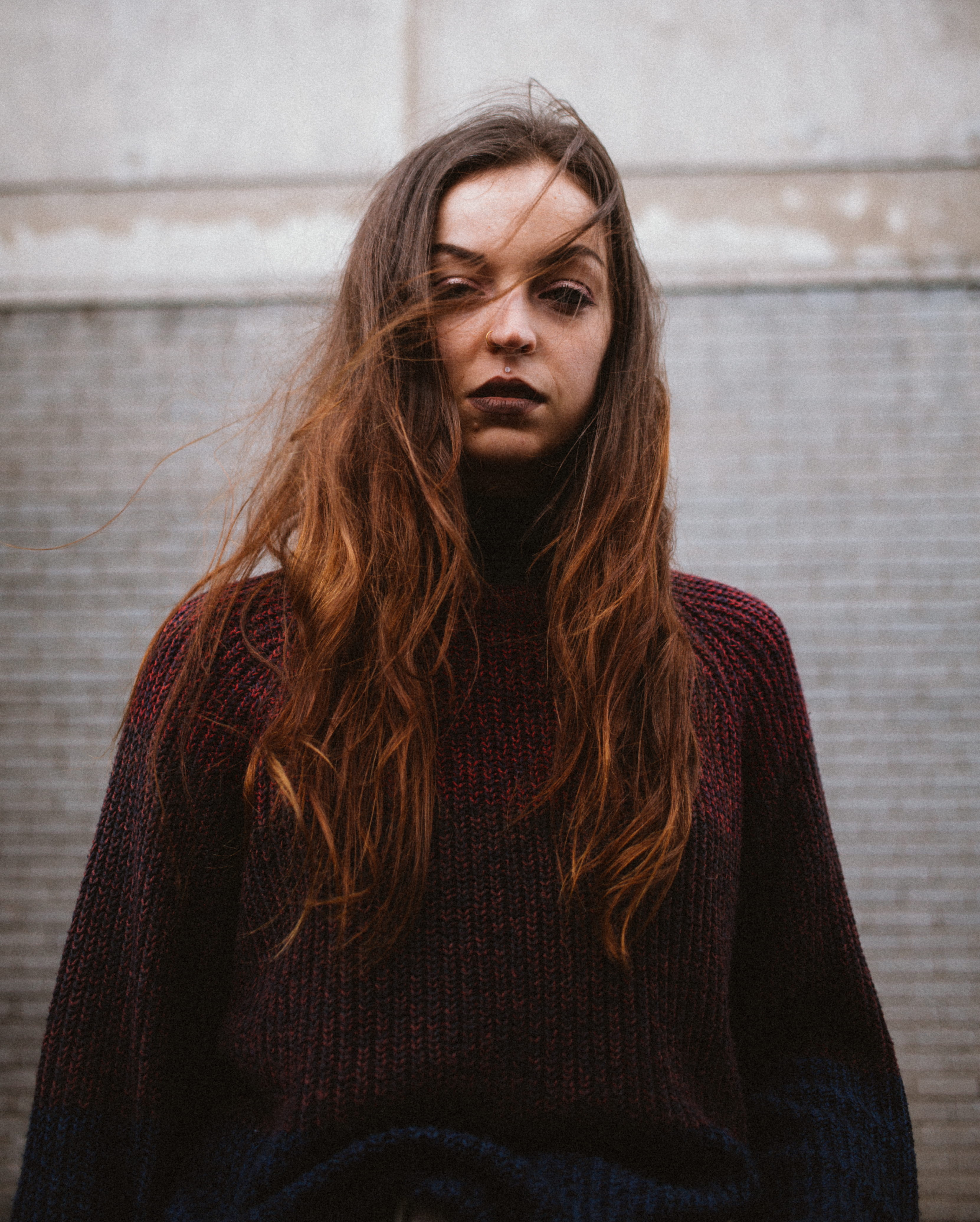 girl, real people, waist up, adult, brown hair, model, smolder, grainy, looking at camera, lady, wearing, intense, woman, one person, young women, contemplation, Phone HD Wallpaper