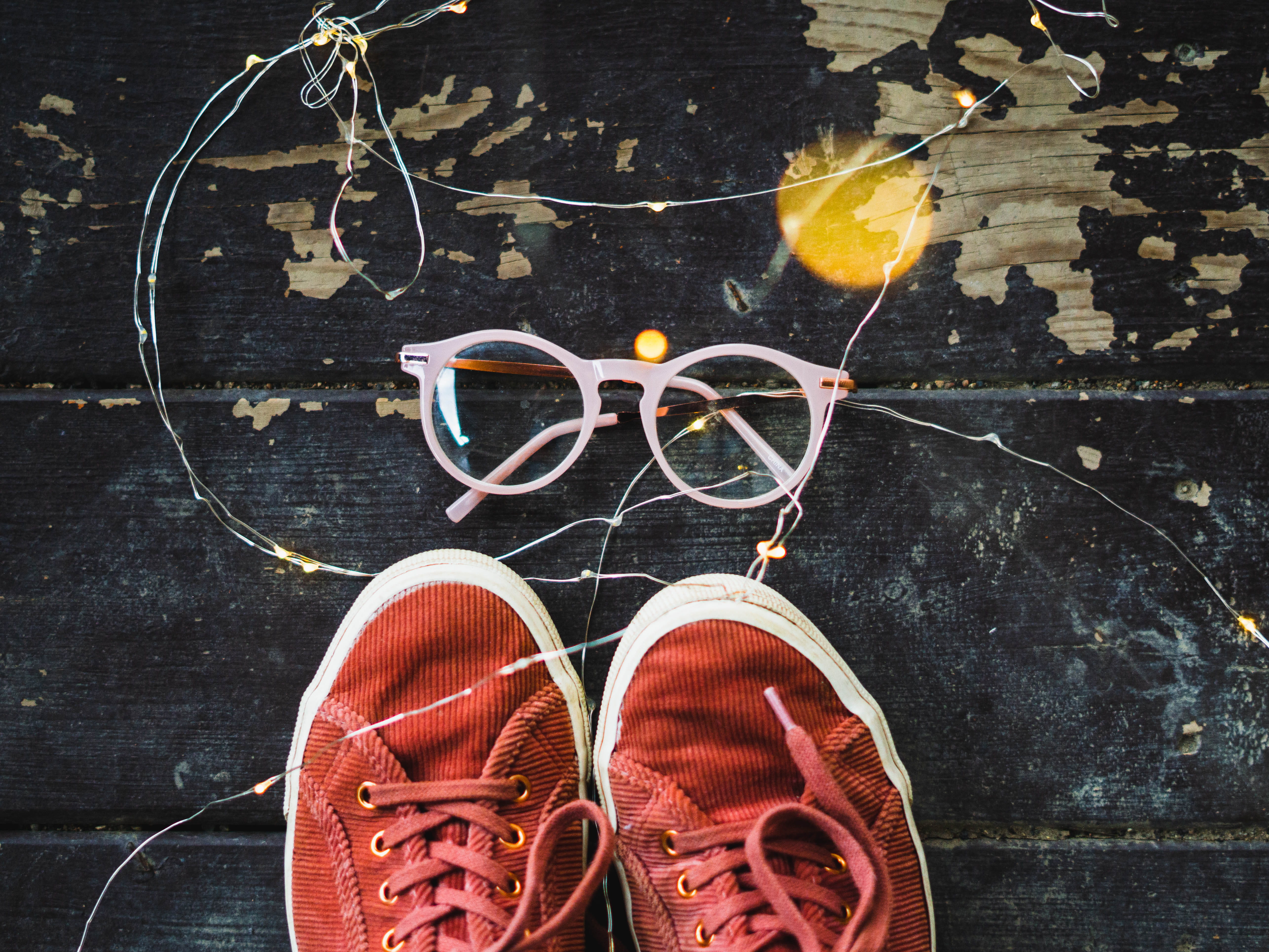 personal perspective, glass, day, creativity, peeling paint, fall, red, indoors, fairy, shoe, hipster, closeup, pink frame, low section, fashion, feet, HD Wallpaper