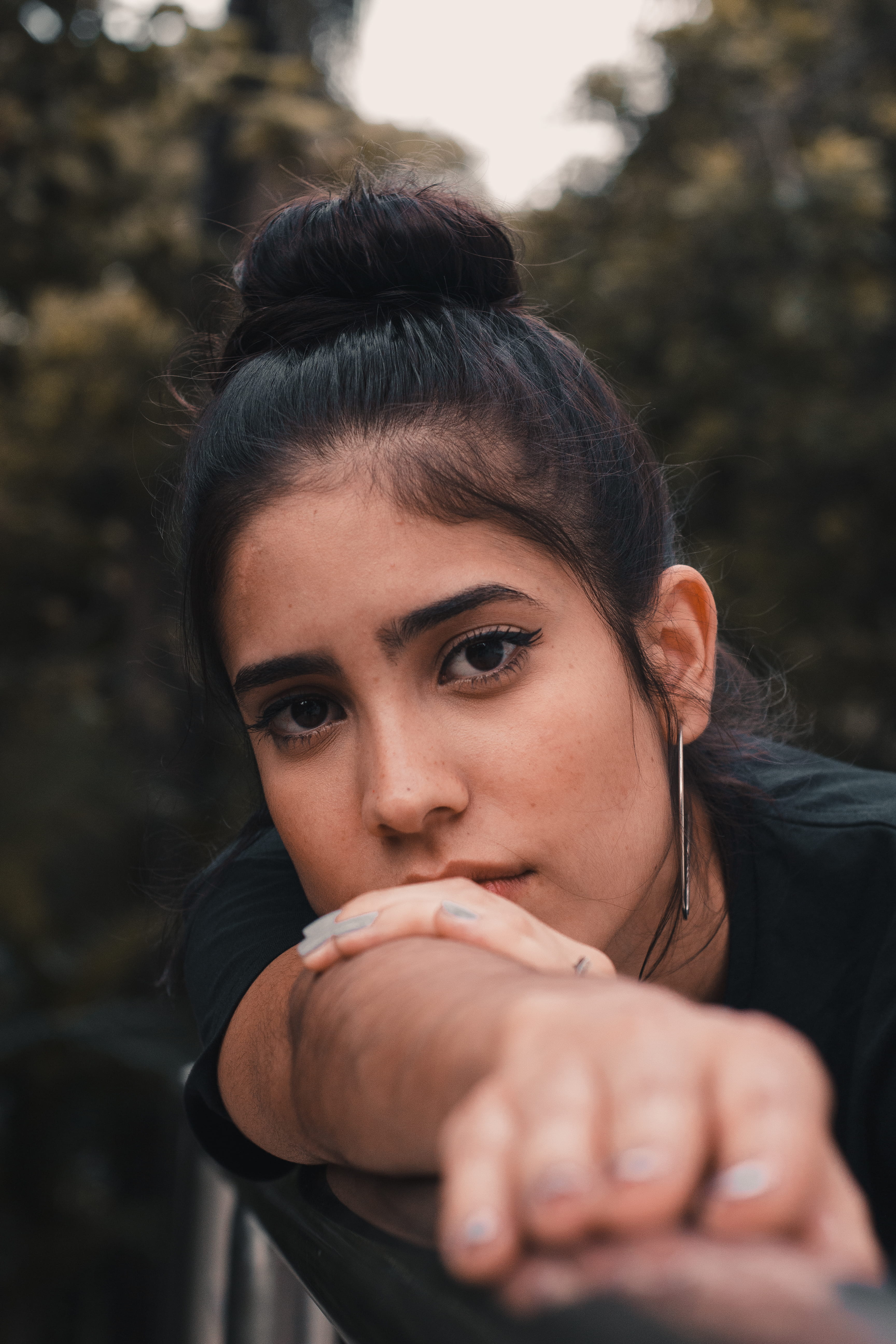 emotion, close-up, headshot, young women, one person, face, portrait, restaurant, apparel, women, hoop, undershirt, human, real people, contemplation, jewelry, Phone HD Wallpaper