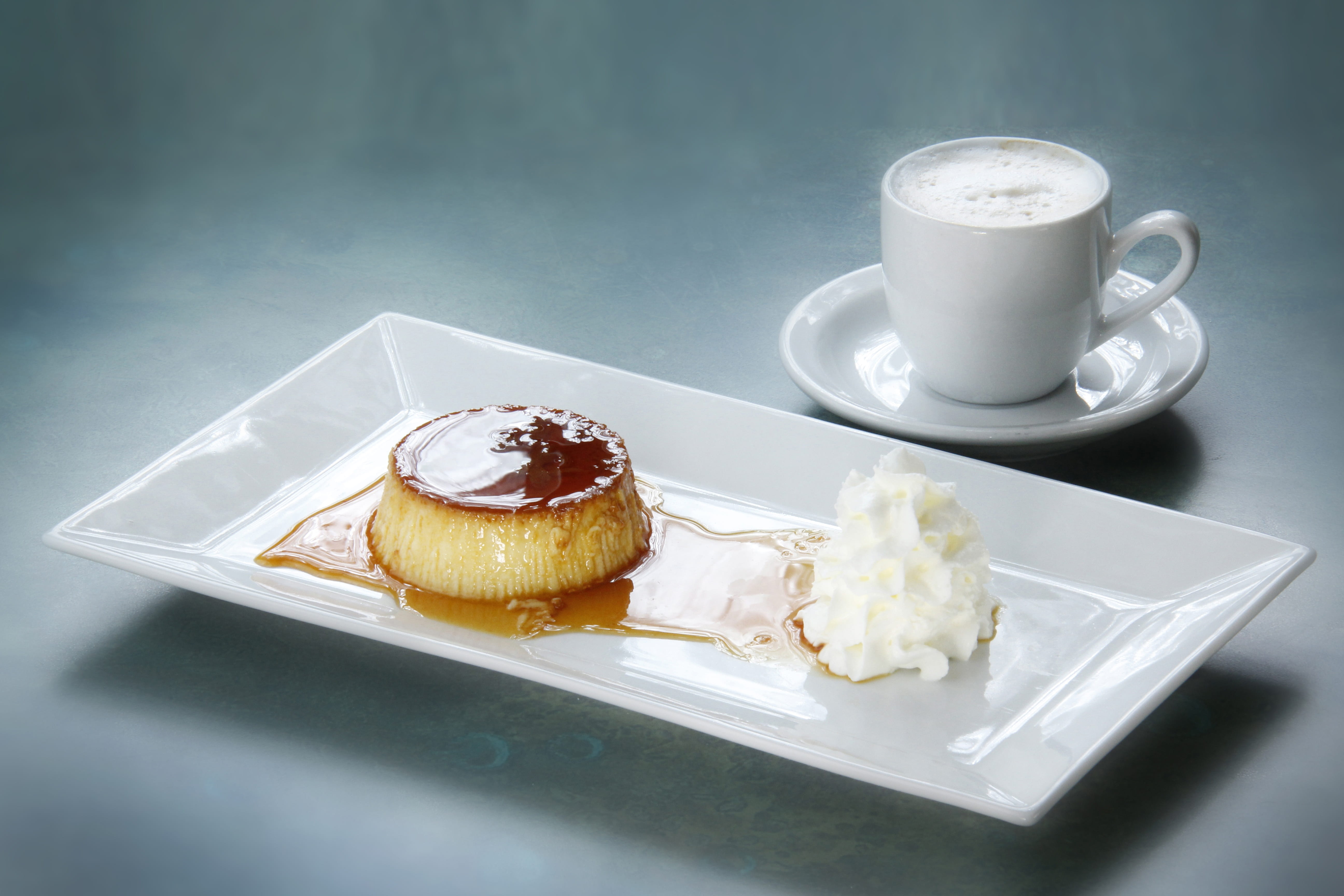 creme, sweet, freshness, morning, sweet food, breakfast, drink, coffee cup, brown, cream, 5K, food, indoors, no people, cup, espresso, plate, brulee, refreshment, HD Wallpaper