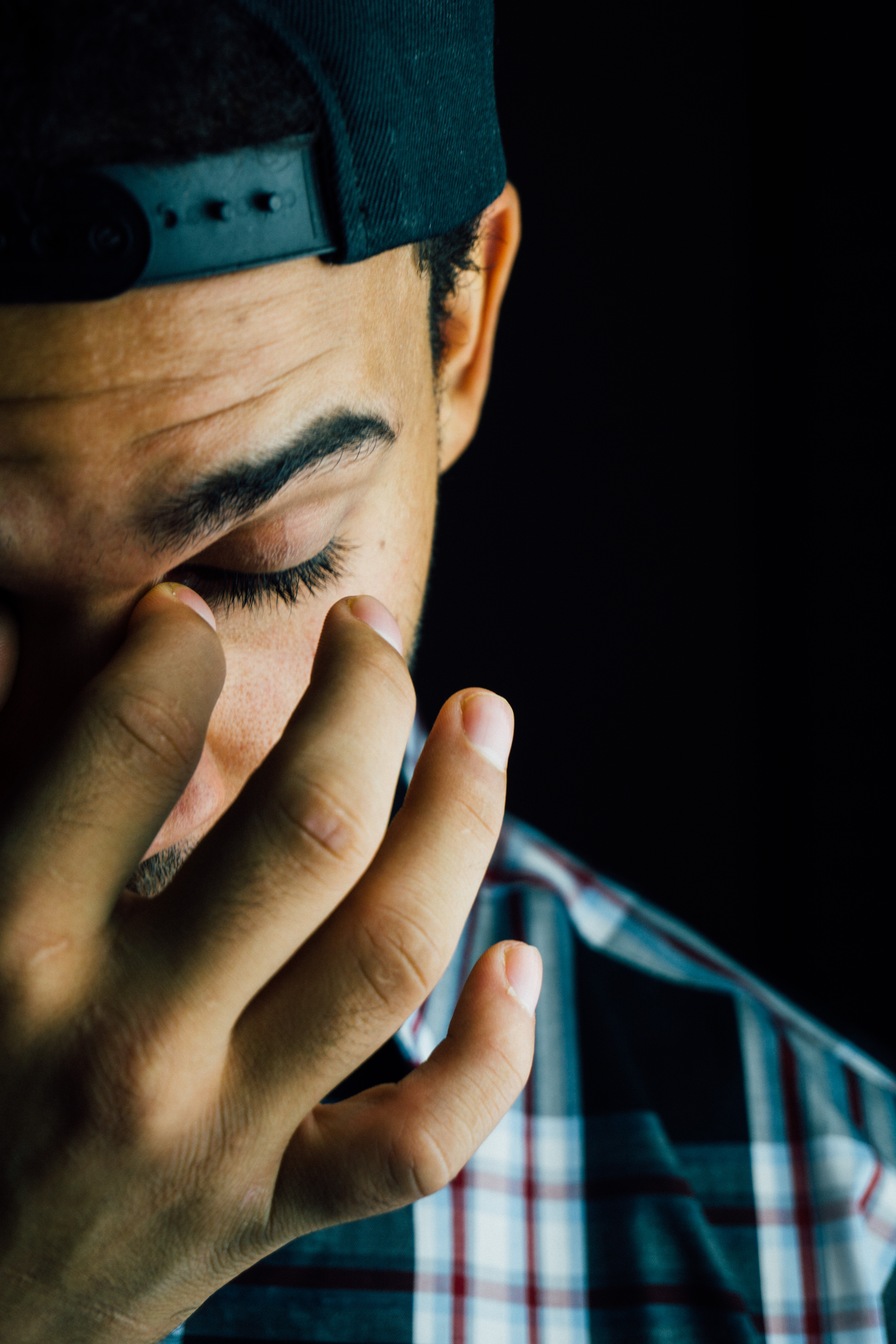 left, adult, touching, portrait, indoors, lifestyles, him, guy, finger, young adult, human face, males, men, obscured face, human hand, human body part, Phone HD Wallpaper