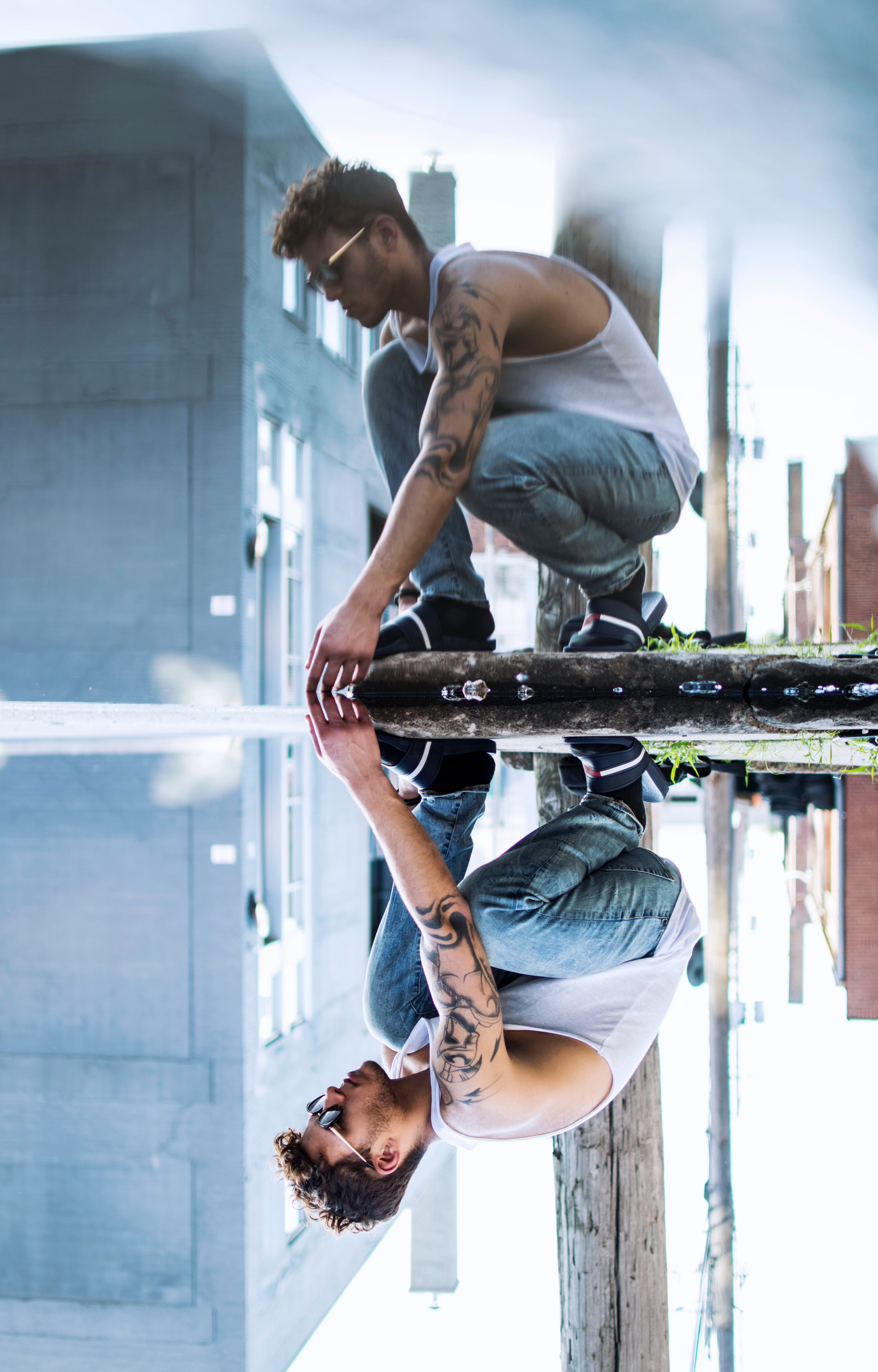 touch, glass, outdoors, standing, reflect, built structure, casual clothing, day, building exterior, architecture, fashion, people, reflection, wearing, Phone HD Wallpaper