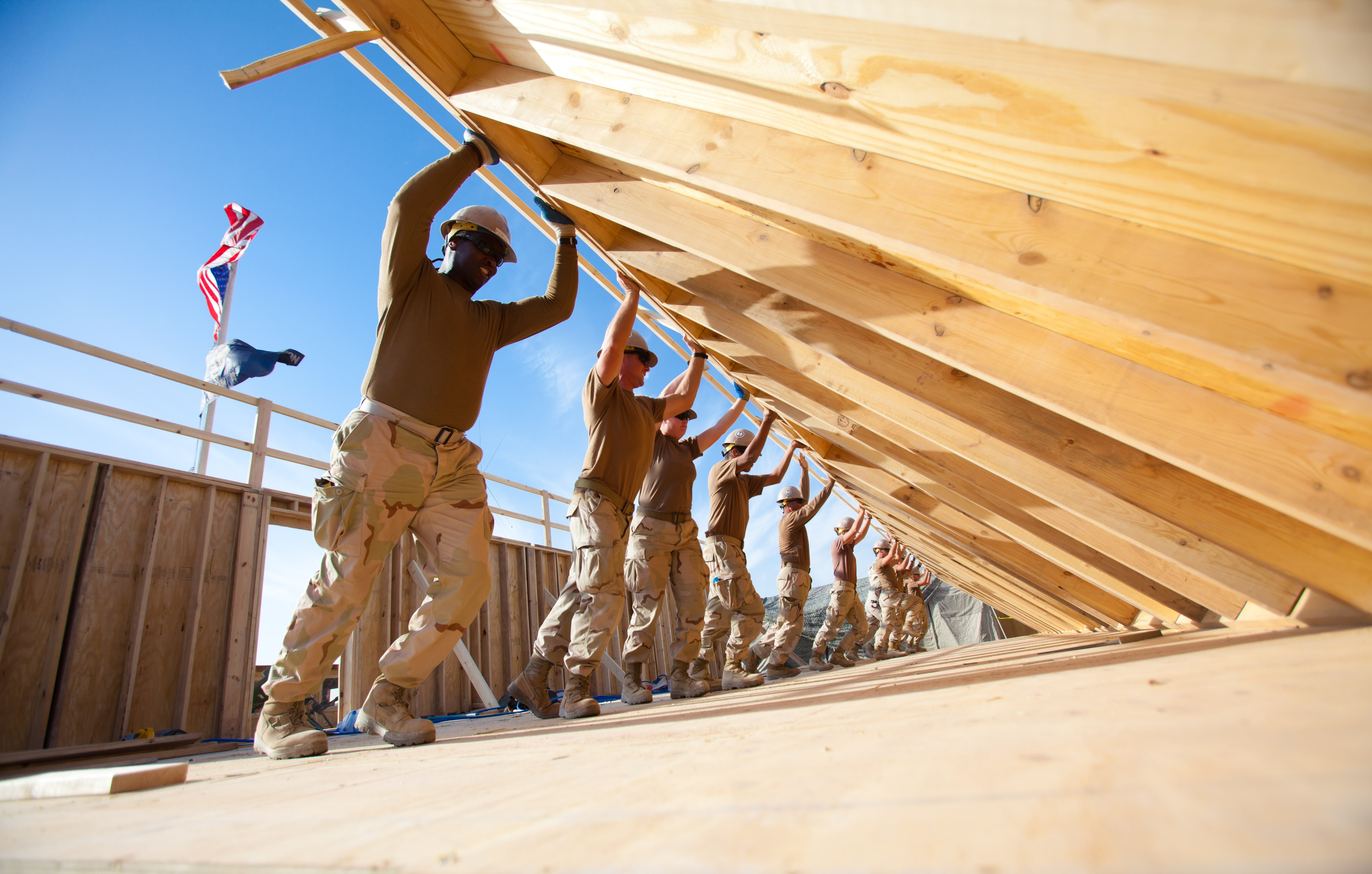 sunlight, full length, togetherness, unit, wood - Material, men, wooden, together, home, nature, low angle view, group, worker, beige, team, building, adult, HD Wallpaper