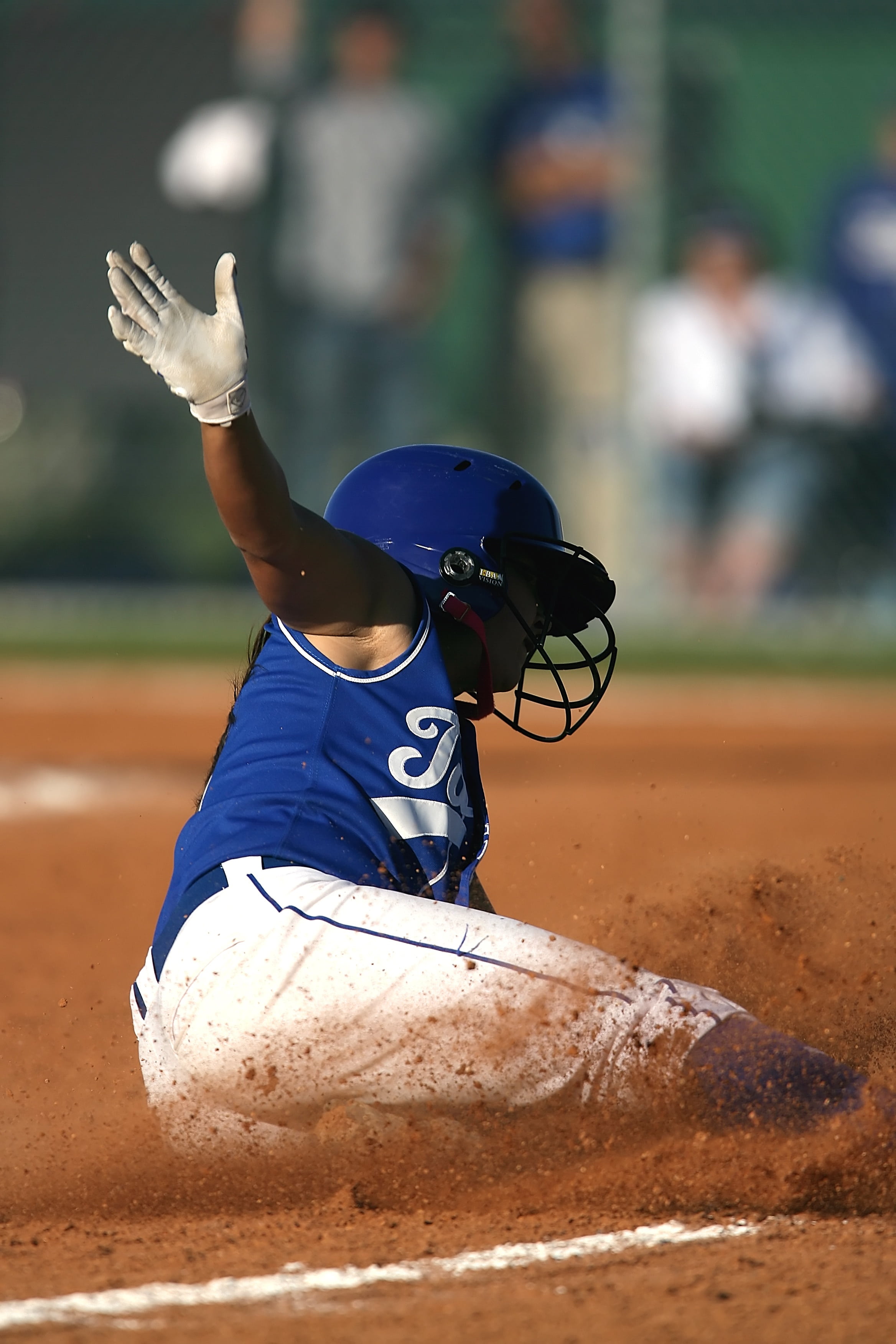 childhood, base, outdoors, real people, arms raised, focus on foreground, full length, play, men, day, competition, game, action, girls softball, youth, Phone HD Wallpaper