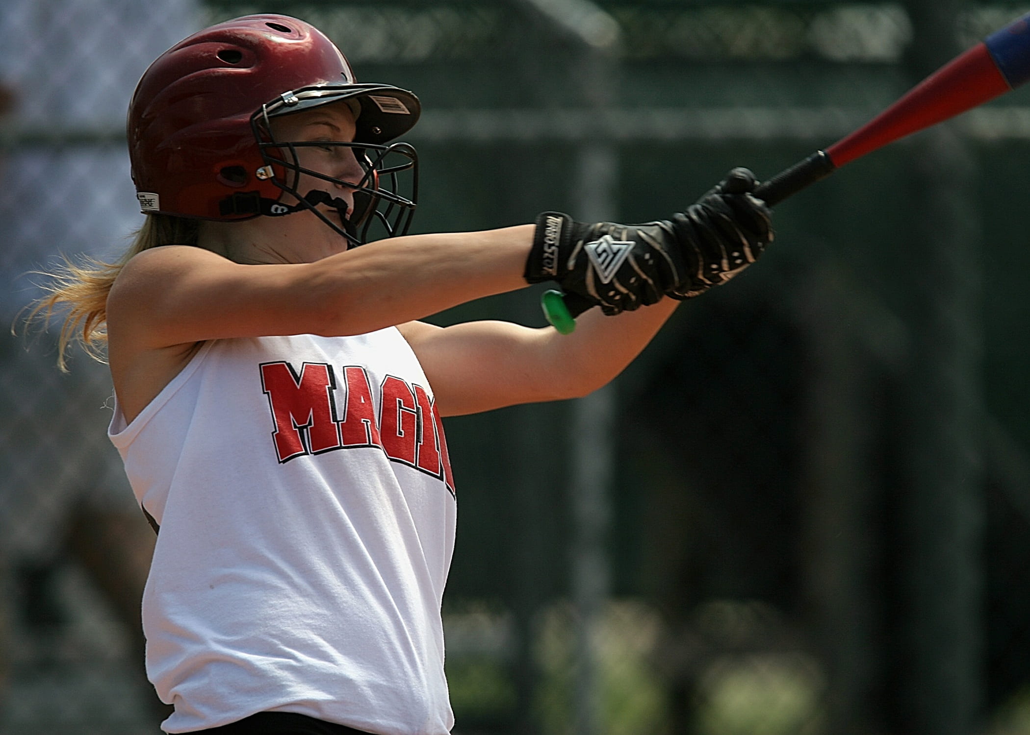 competition, teen, helmet, youth, focus on foreground, concentration, protection, headwear, girls, day, baseball - sport, athlete, batter, holding, bat, HD Wallpaper