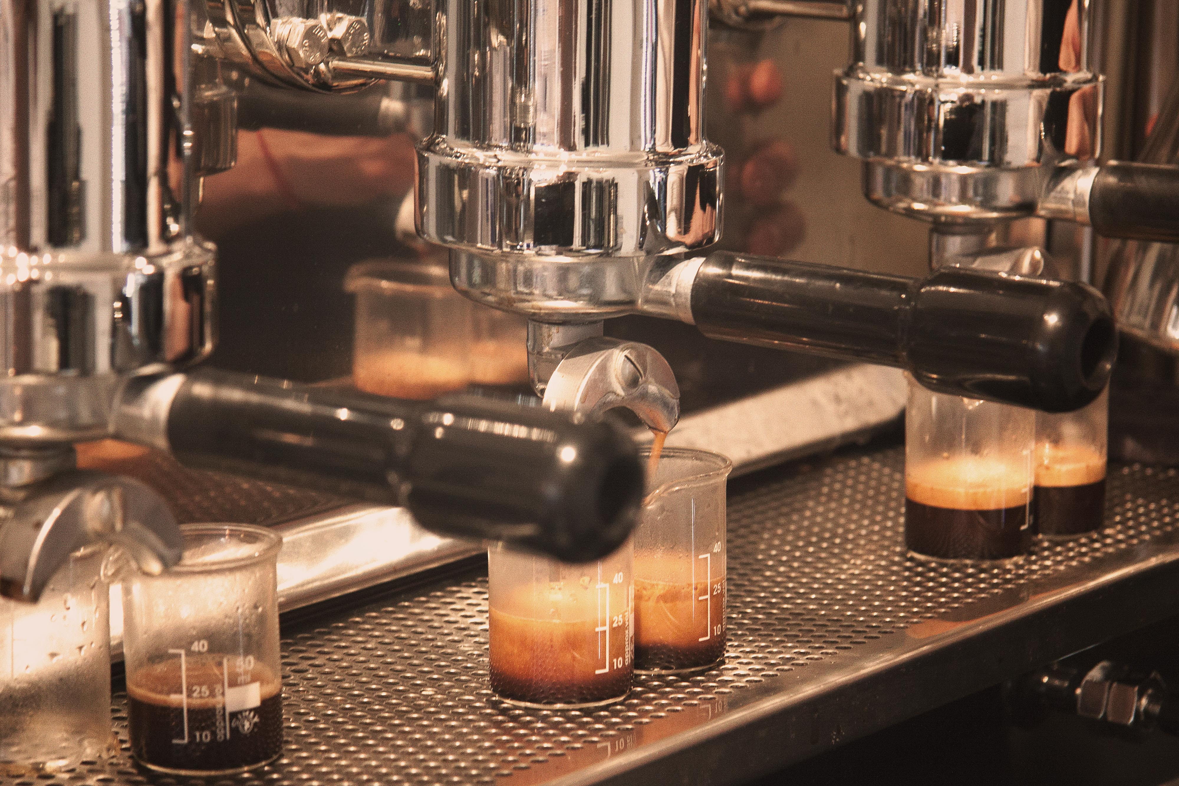 food and drink industry, brown, cafe, espresso, button, shop, service, freshness, preparation, expert, machine, close-up, machinery, bar counter, beverage, HD Wallpaper