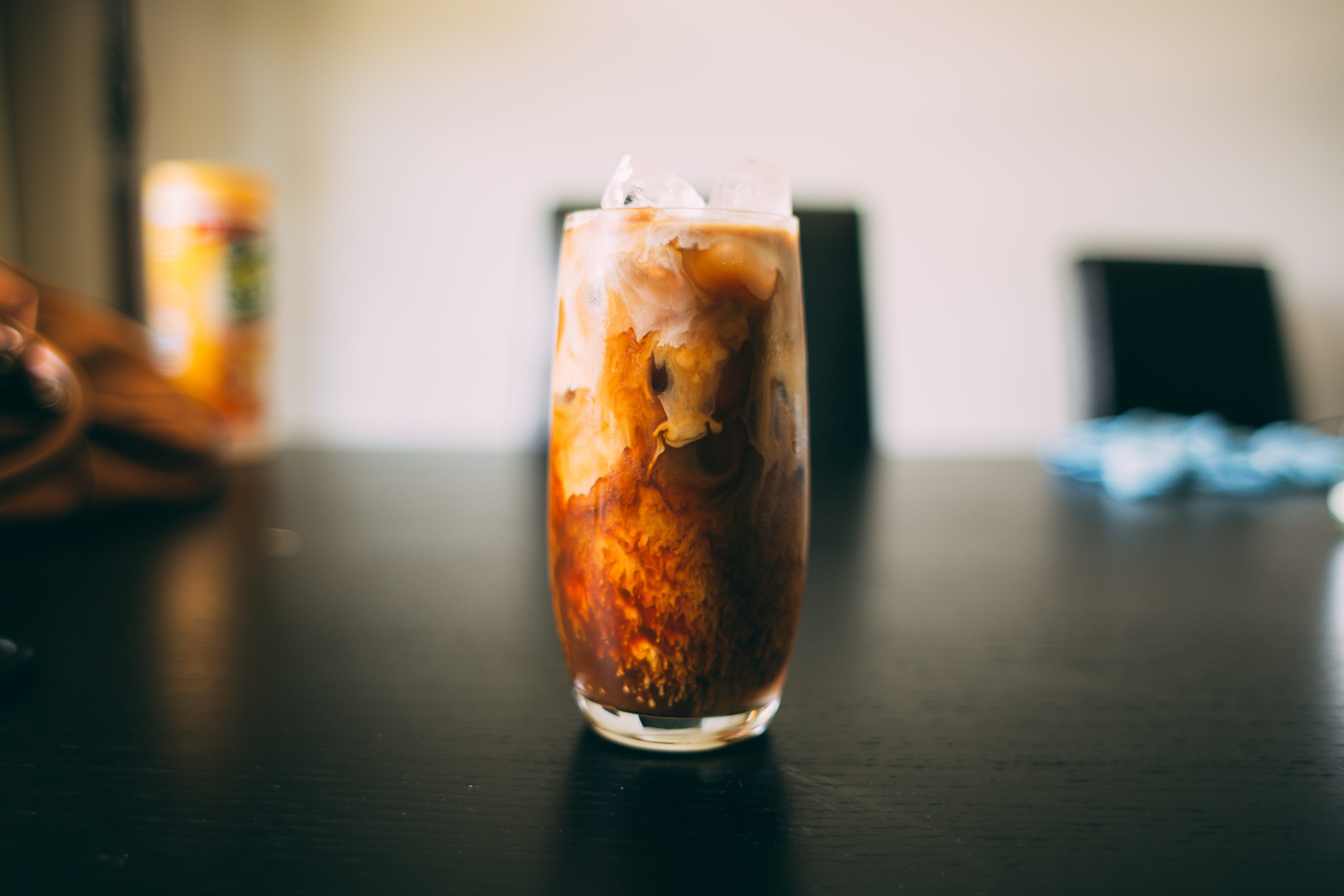 drinks, cold temperature, glass, cold, food and drink, freshness, ice cube, 5K, cup, ice, tea - hot drink, close-up, drink, still life, cocktail, selective focus, HD Wallpaper