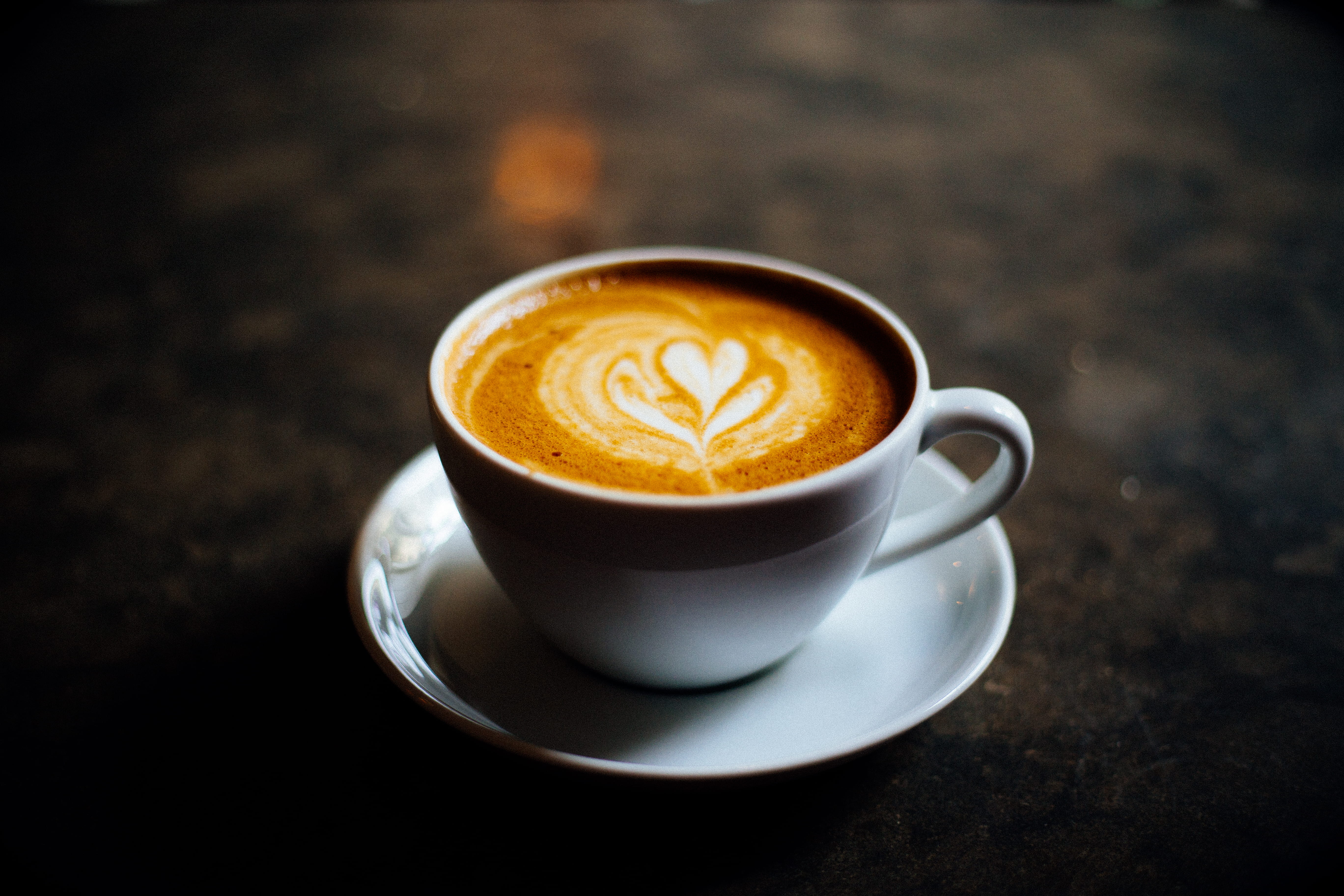 art, latte, indoors, still life, mug, close-up, coffee, no people, frothy drink, crockery, black background, cup, tea cup, coffee cup, cafe, hot drink, HD Wallpaper