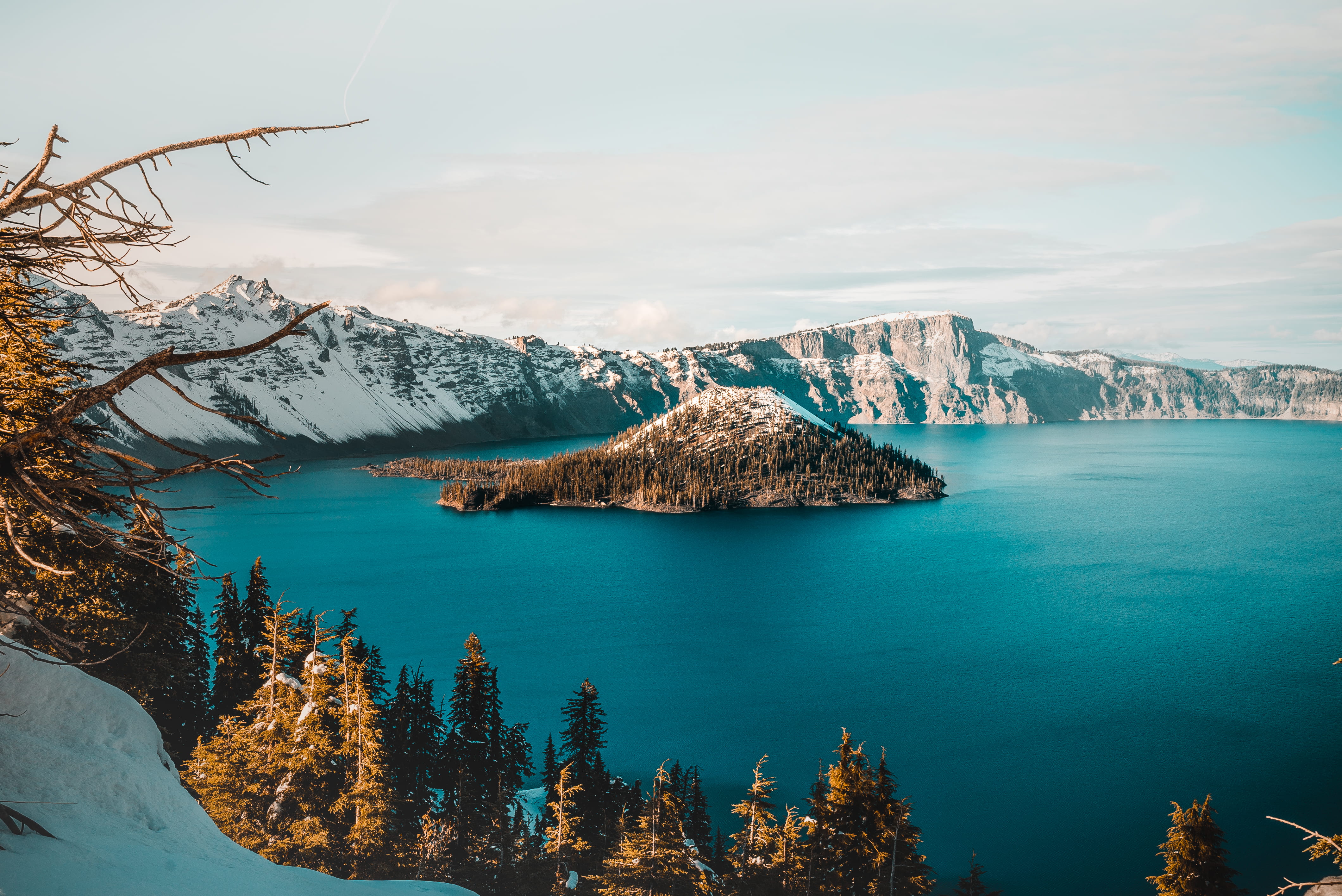 plant, lake, illustration, cloud - sky, landscape, land, body, panoramic, scenics - nature, island, mountain, sea, day, sky, tranquil Scene, travel Destinations, HD Wallpaper
