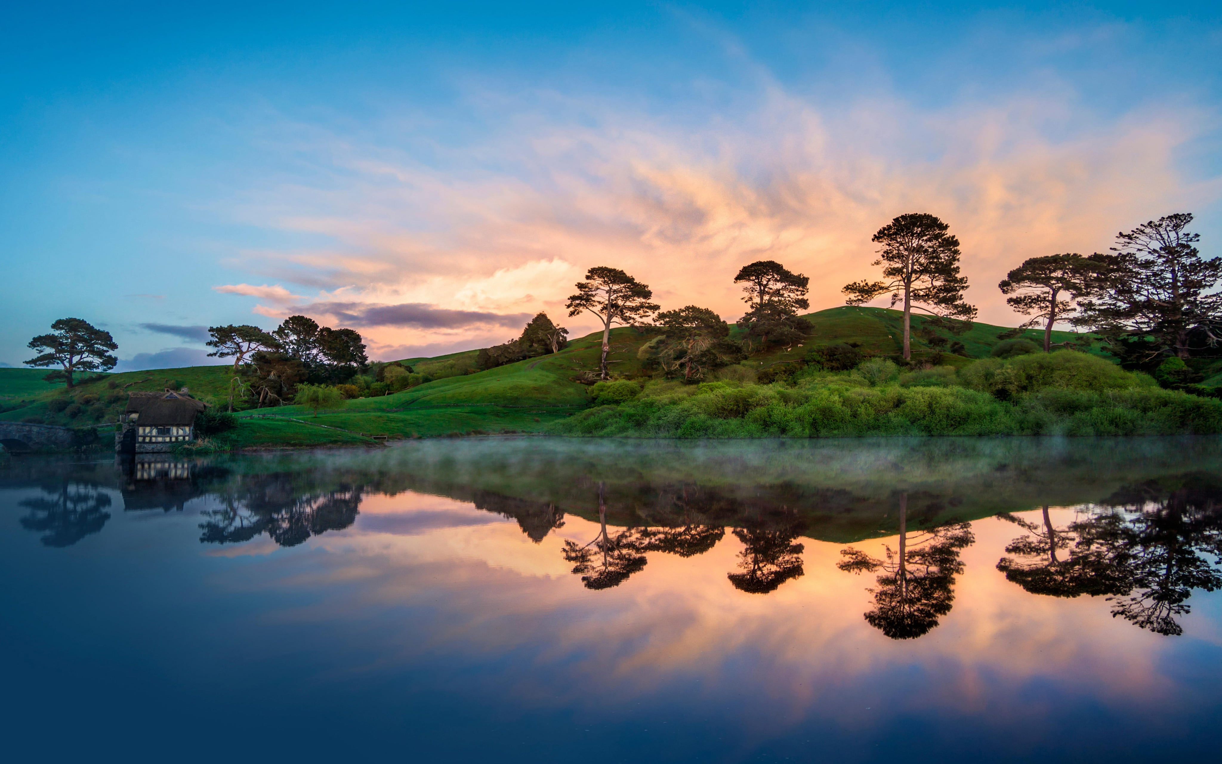no people, green, tree, beauty in nature, plant, cloud - sky, outdoors, color, standing water, scenics - nature, south, famous, waterfront, idyllic, HD Wallpaper