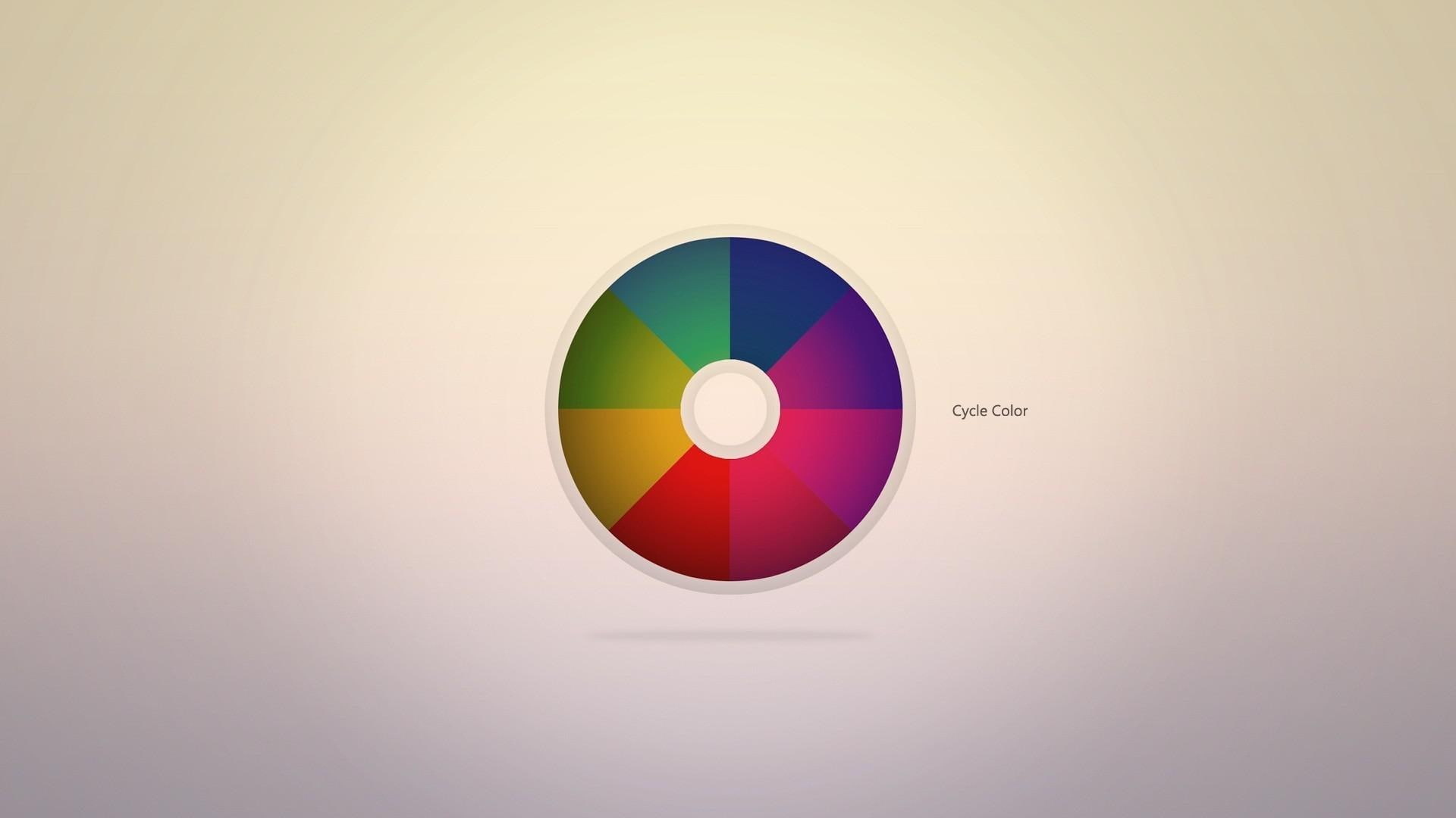minimalistic, wheel, 1920x1080, sphere, color, circle, 1080P, cycle, HD Wallpaper