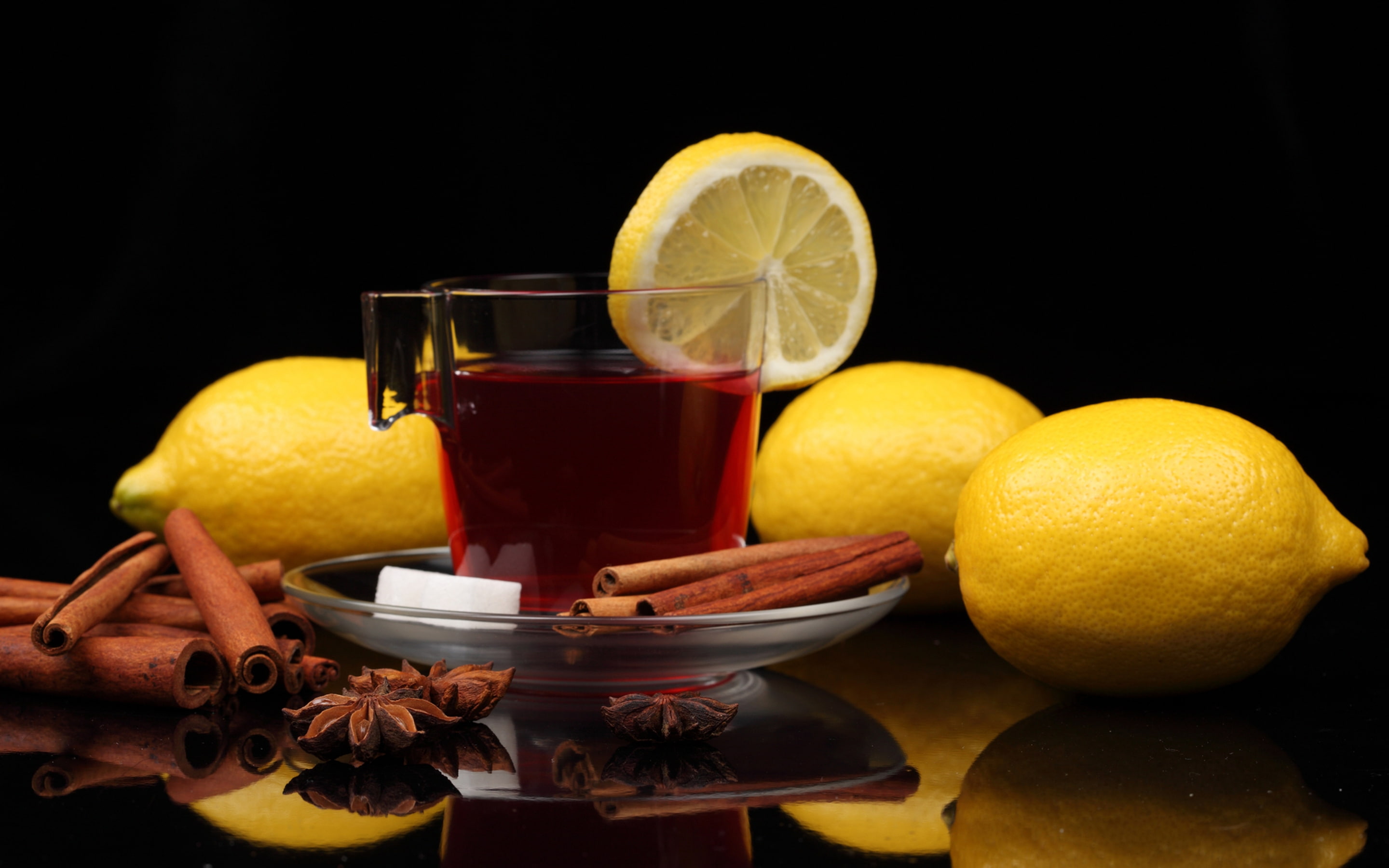beverage, cinnamon, drink, tea, hot drink, lemon, 2K, HD Wallpaper