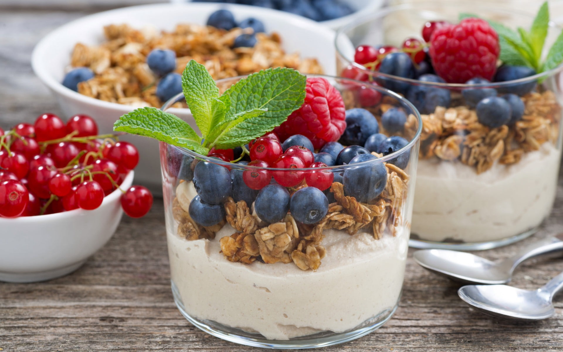 1080P, spoon, berries, food, fruit, HD Wallpaper