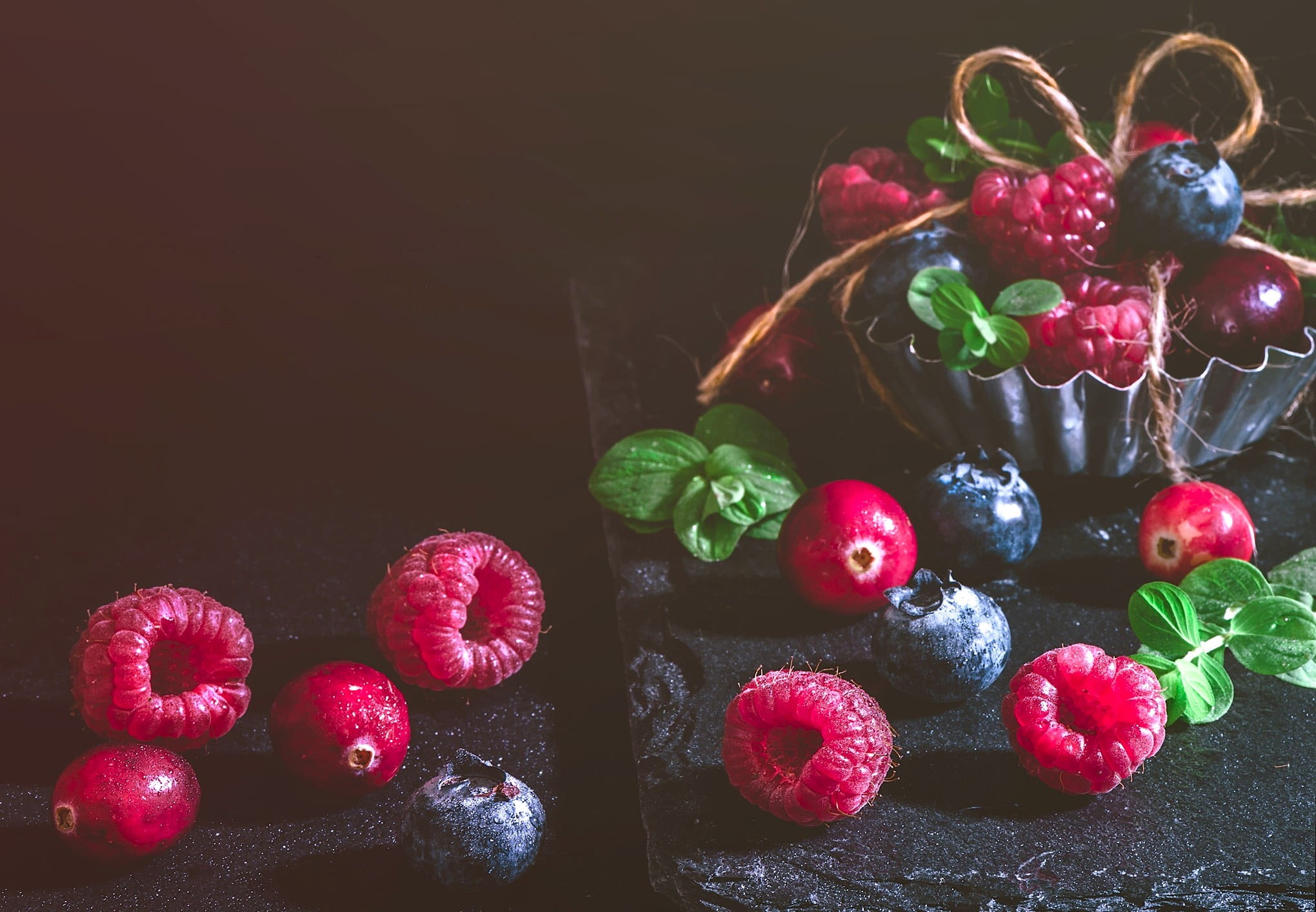 studio shot, black background, healthy eating, raspberry, food and drink, freshness, strawberry, still life, indoors, ripe, table, color, red, ready-to-eat, HD Wallpaper