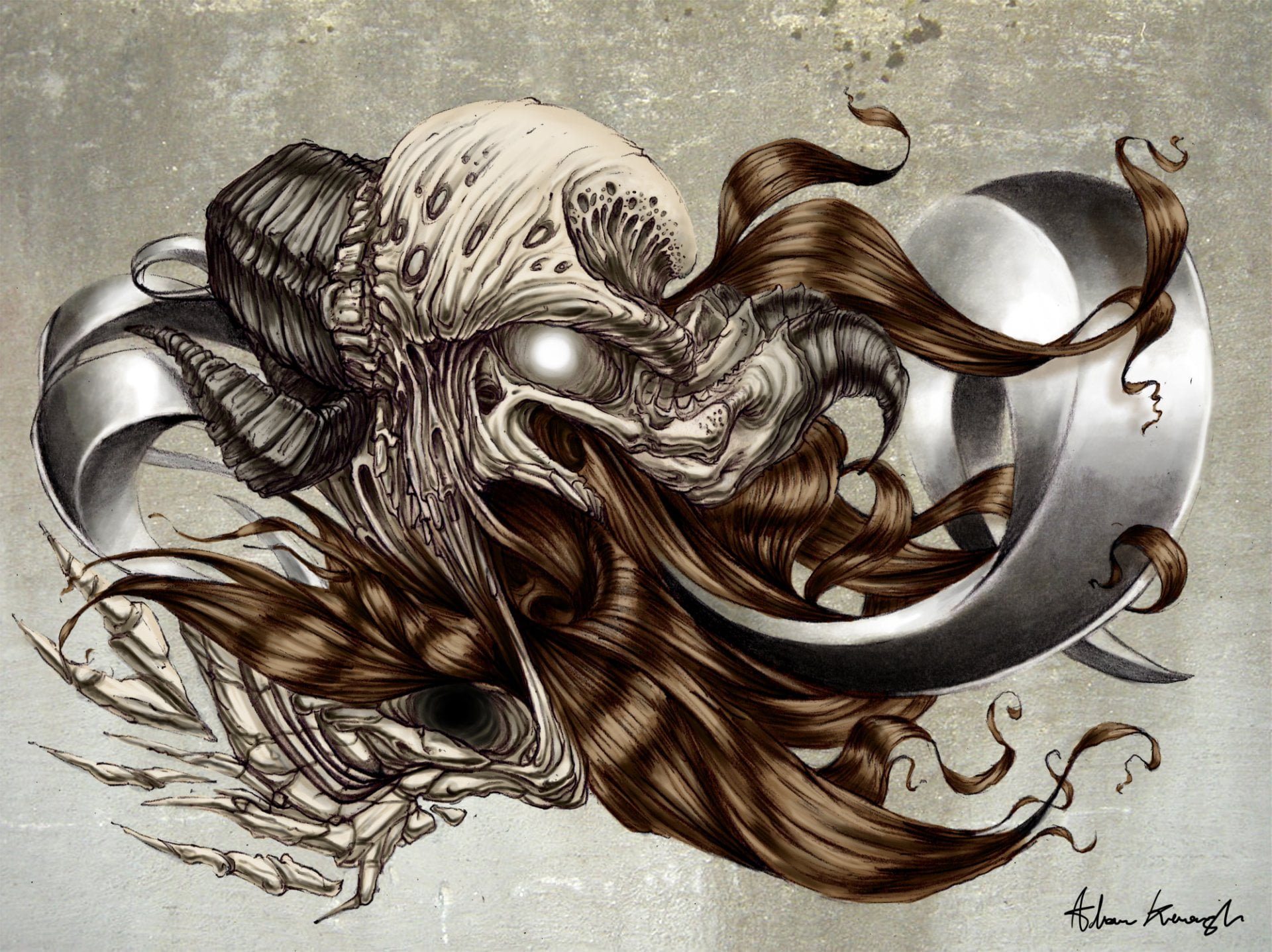 high angle view, directly above, household equipment, kitchen utensil, Satan, Dark, metal, food, pattern, still life, spoon, creativity, silver colored, HD Wallpaper