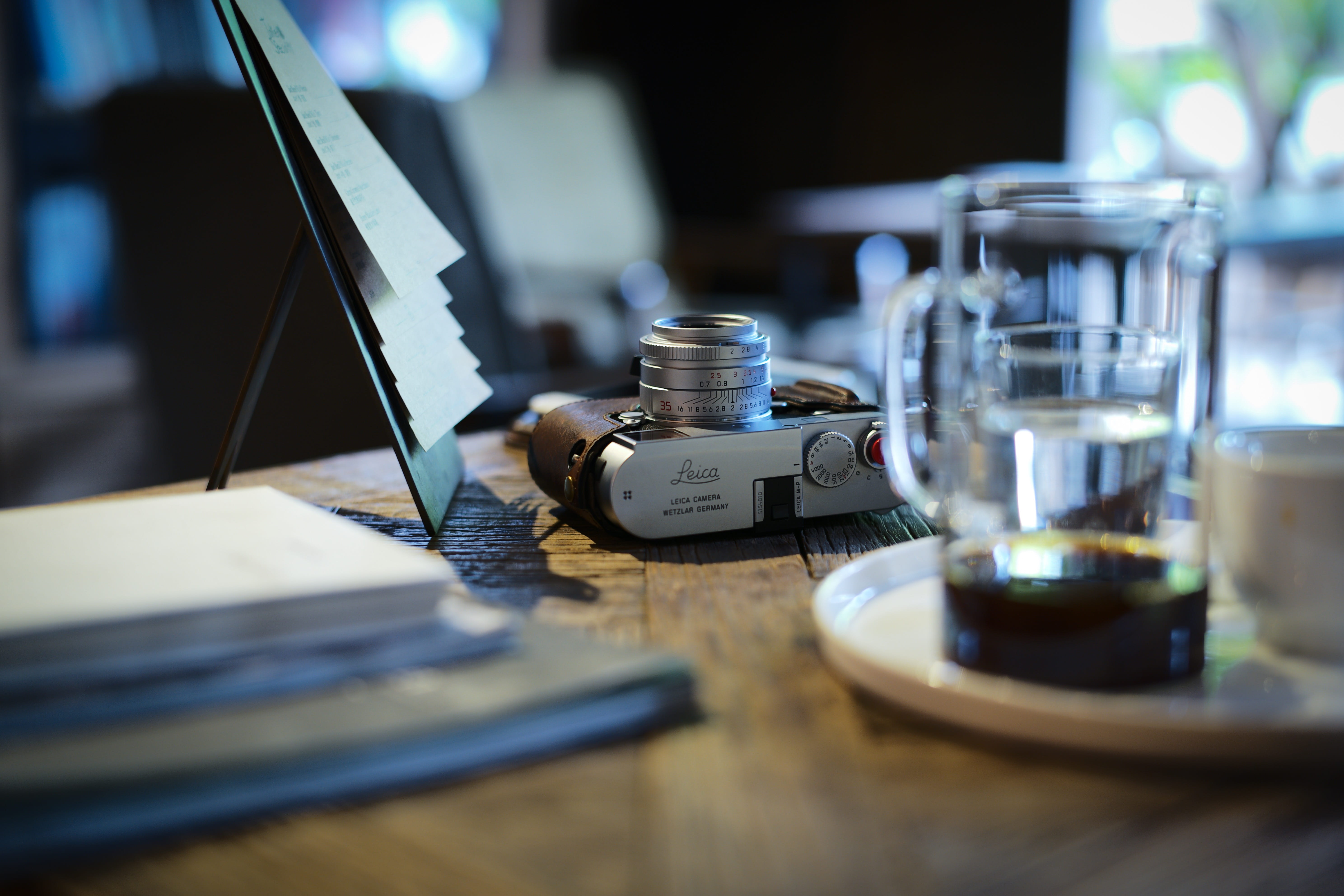 beside, money, clear, table, still life, no people, wooden, depth of field, musical instrument, camera, arts culture and entertainment, equipment, wood - material, HD Wallpaper