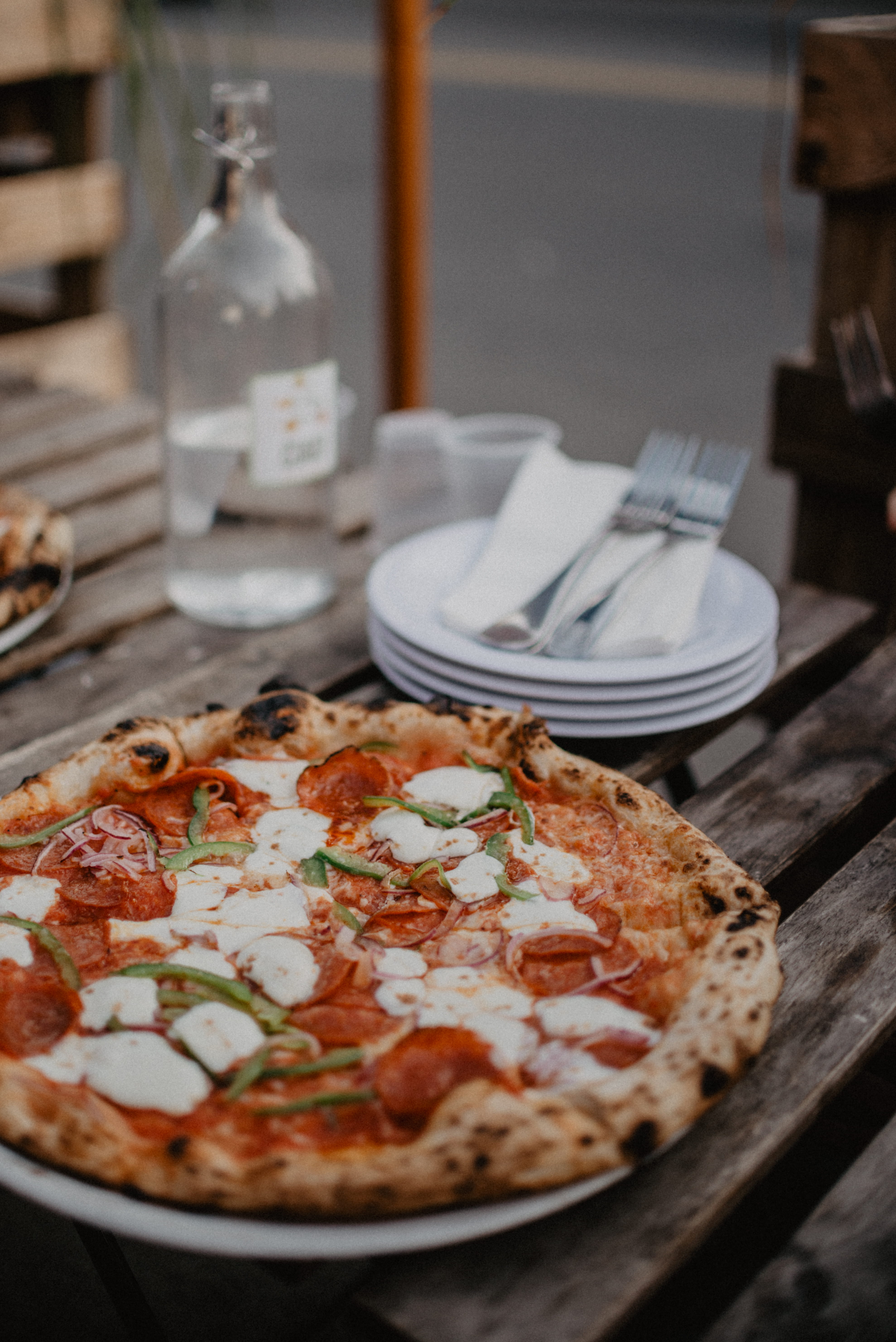 5K, unhealthy Eating, bake, dinner, cooked, slice, table, meal, pepper, italy, pizzeria, fast Food, meat, hot, pastry Dough, salami, dough, basil, freshness, Phone HD Wallpaper